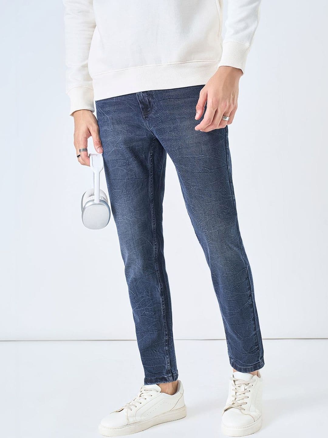 SF JEANS by Pantaloons Men Slim Fit Mid-Rise Light Fade Jeans - view 1