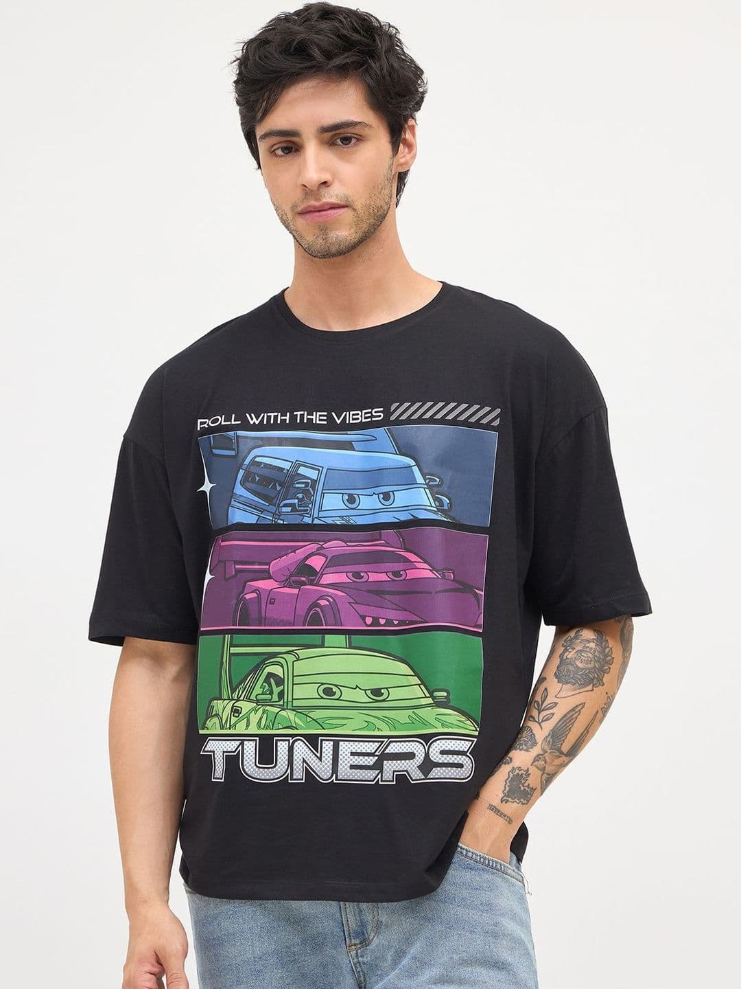 Wear Your Mind Men Cars Printed Pure Cotton T-shirt - view 1