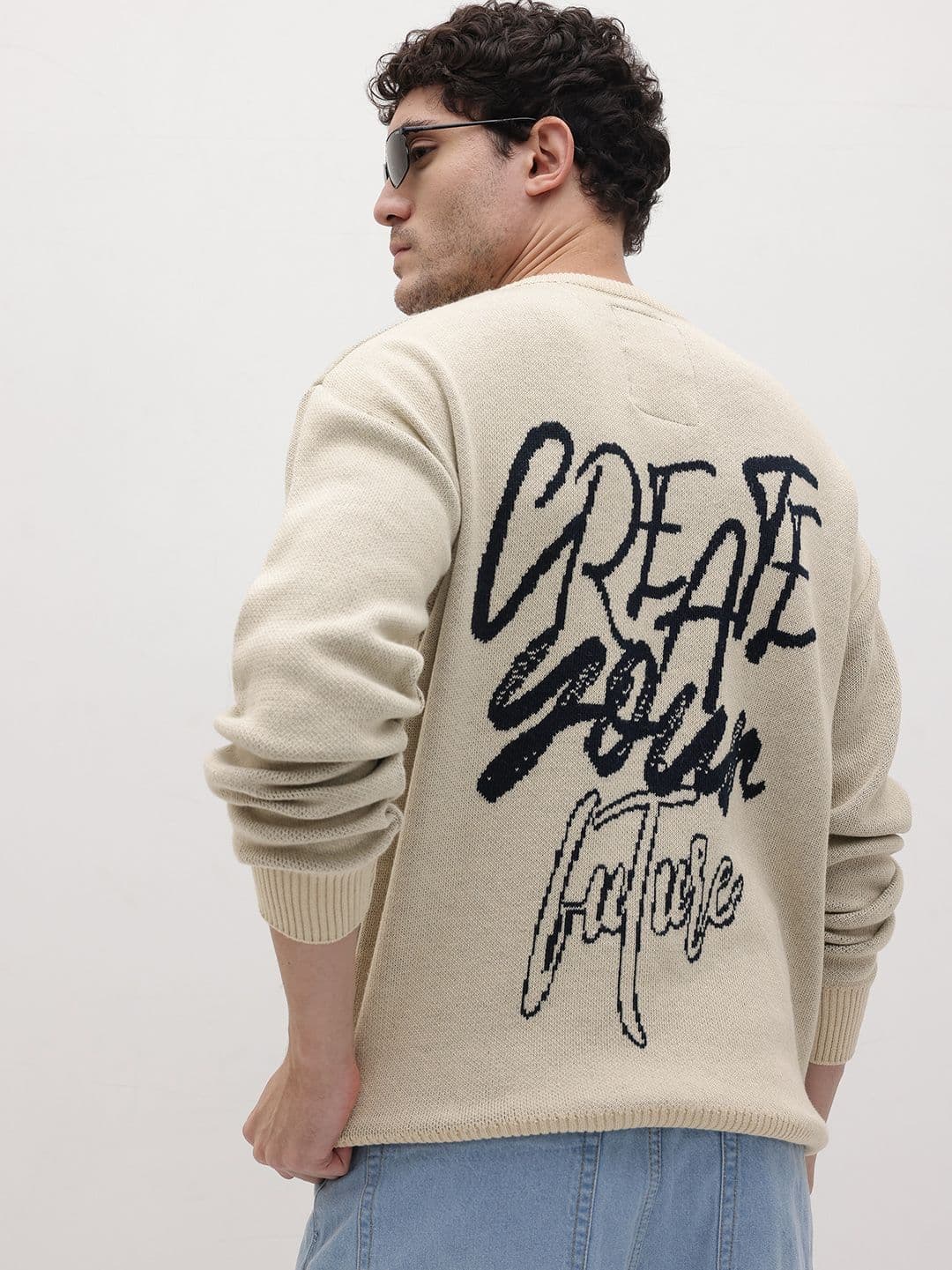 The Roadster Life Co. Typography Self Design Round Neck Pullover - view 1