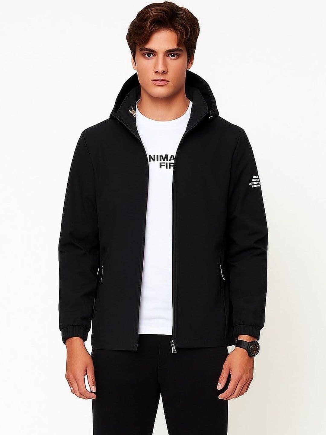 TAZO Men Hooded Solid Lightweight Sporty Jacket - view 1