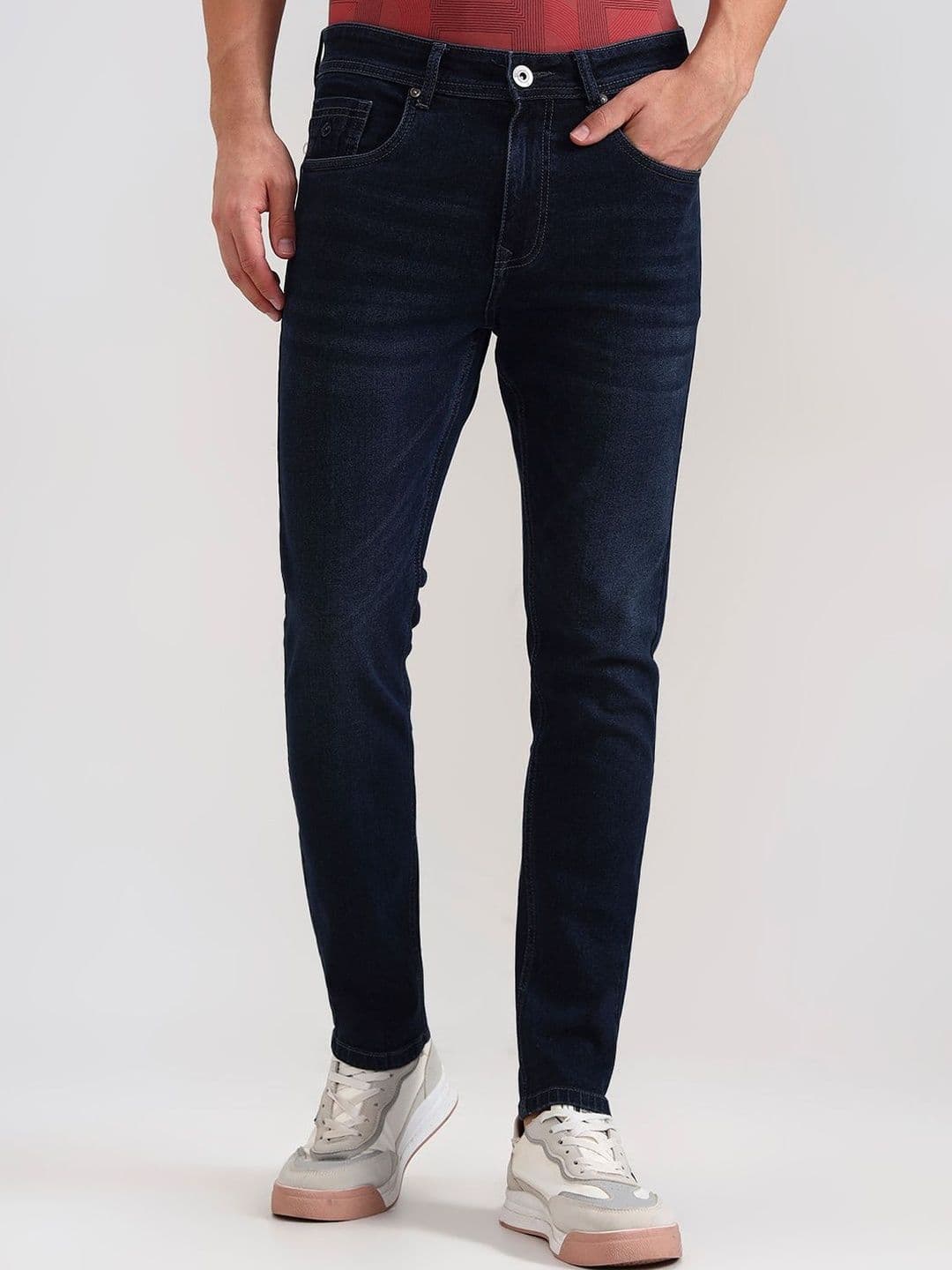 Greenfibre Men Slim Fit Mid-Rise Light Fade Stretchable Jeans - view 1