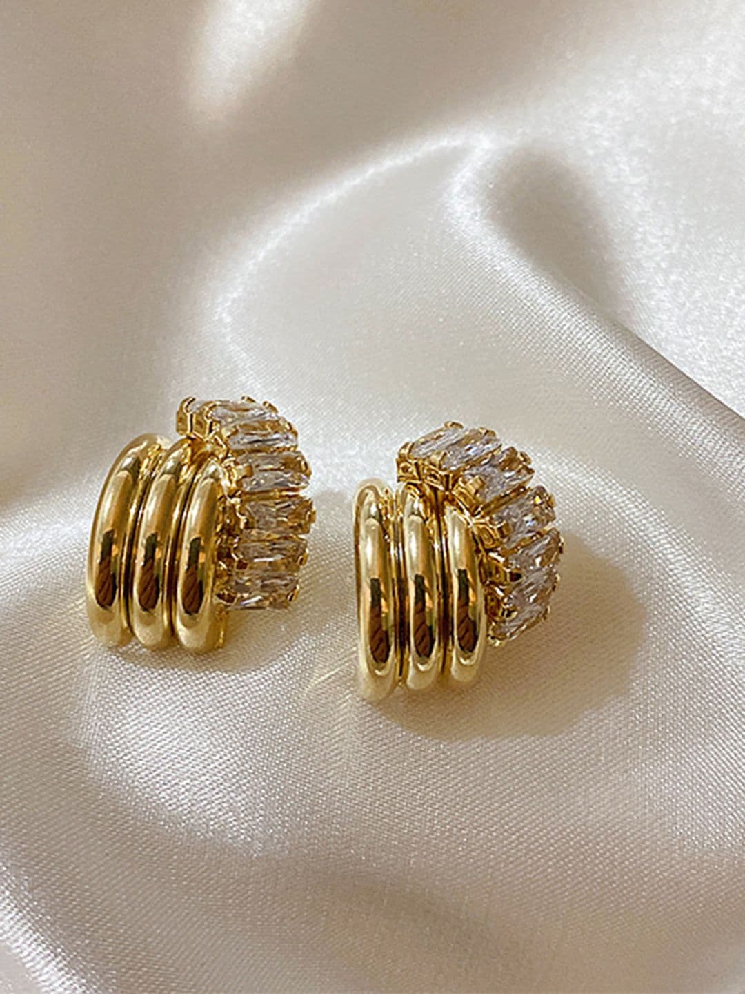 Just Lil Things Artificial Stones Studded Contemporary Shaped Studs - view 1