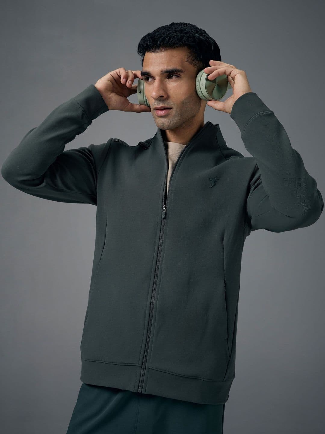 Technosport Men Mock Collar Solid Lightweight Sporty Jacket - view 1