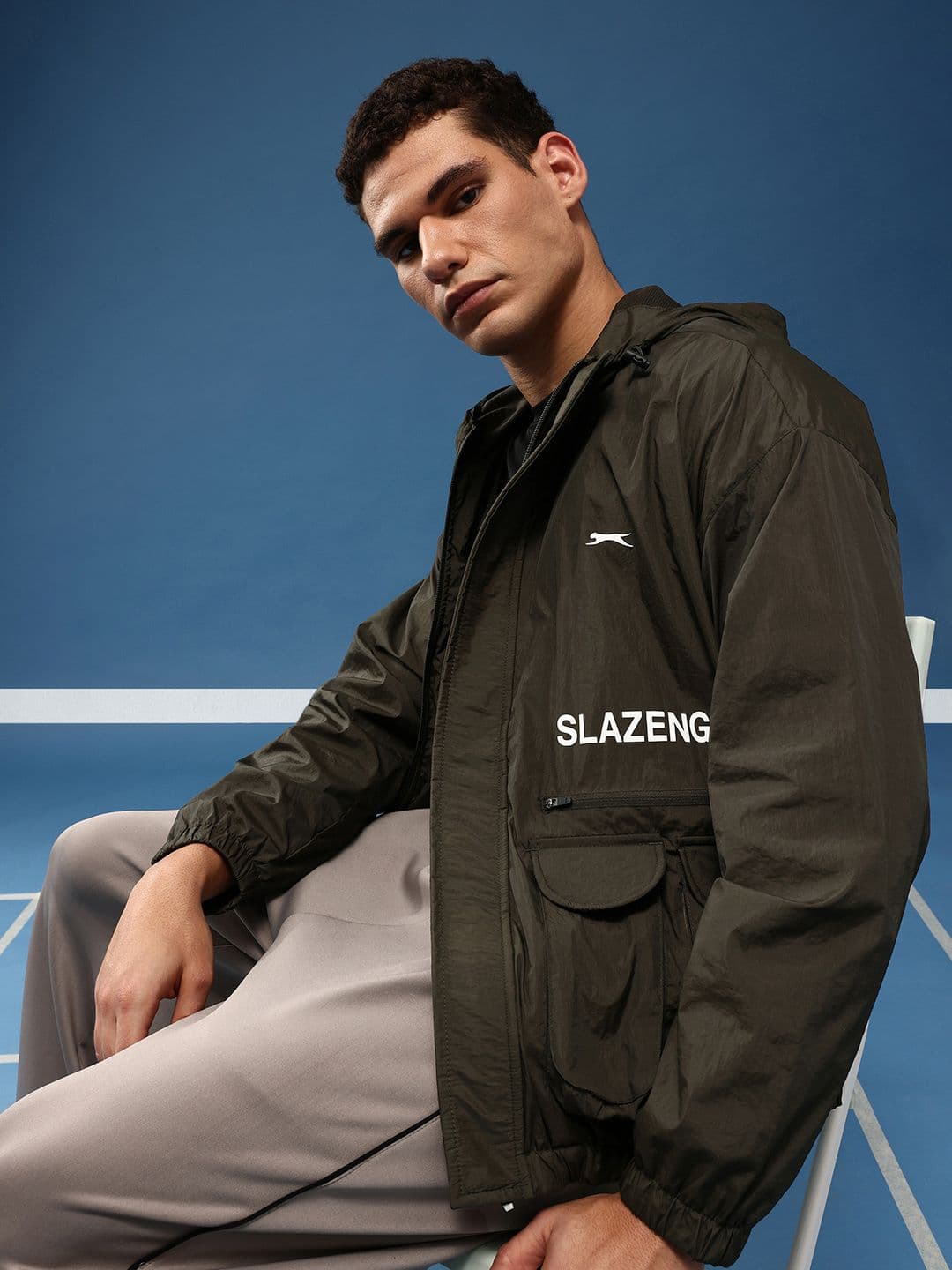 Slazenger Typography Outdoor Sporty Oversized Jacket - view 1