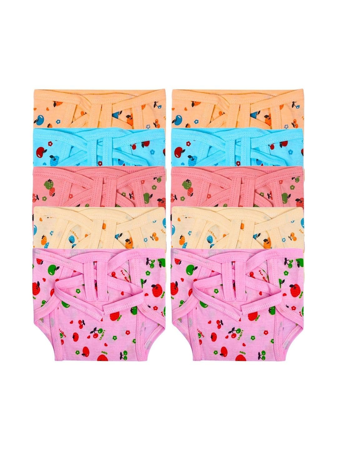 DON CARE Kids Pack Of 10 Printed Reusable Cotton Nappy - view 1