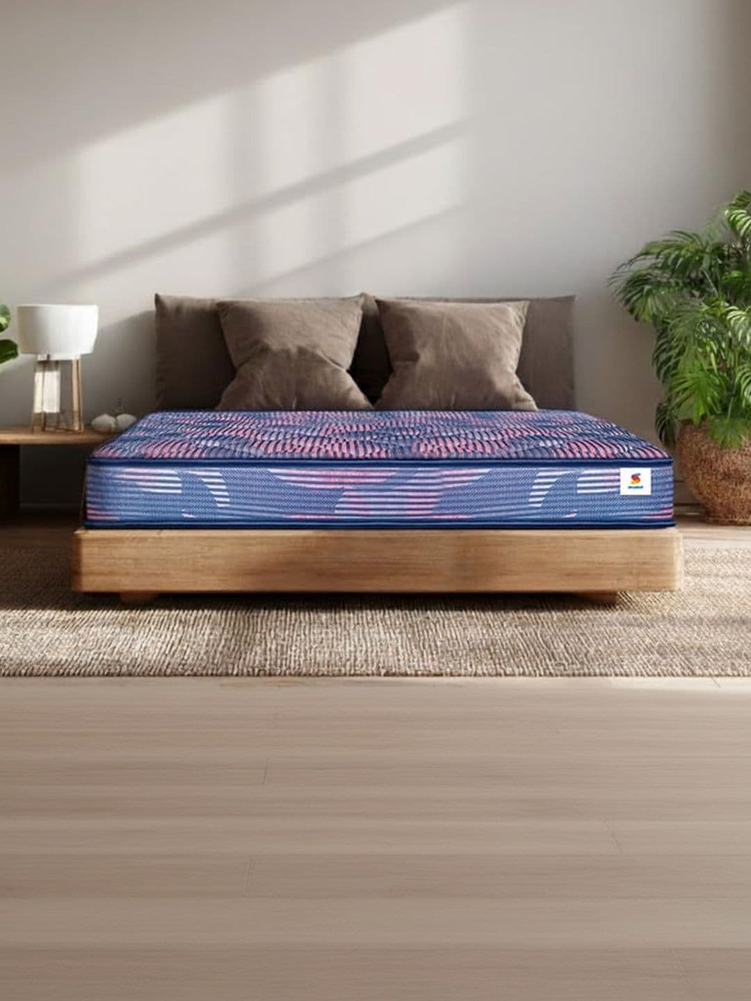 Sleepwell Blue & Pink Quilted Ortho Double Size Mattress - view 1