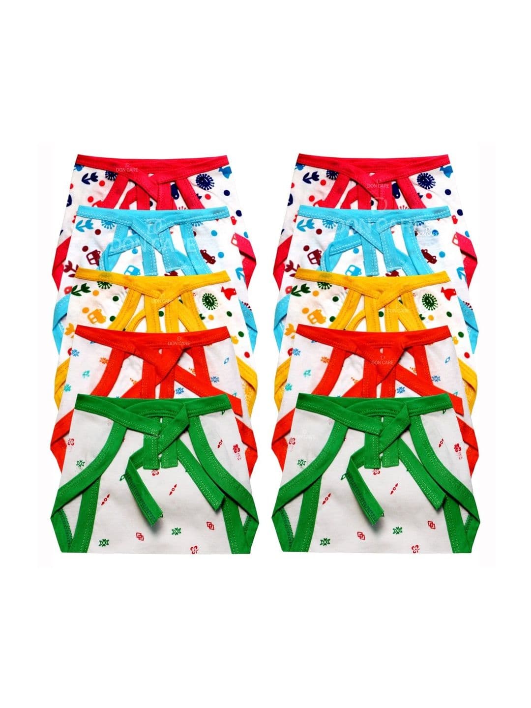 DON CARE Kids Pack Of 10 Printed Reusable Cotton Nappy - view 1