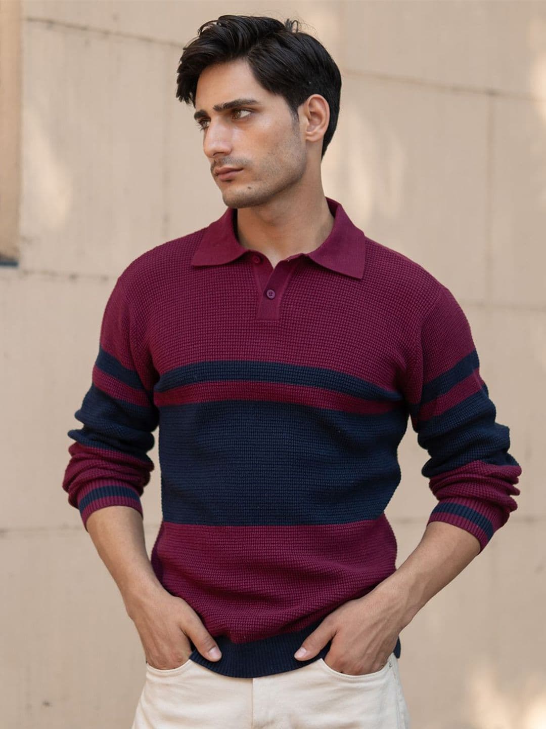 Powerlook Men Striped Pullover - view 1