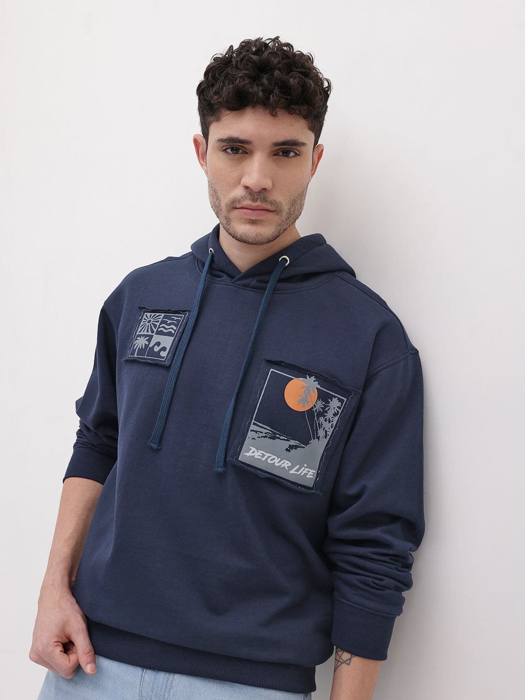 The Roadster Life Co. Graphic Printed Relaxed Fit Hooded Fleece Sweatshirt - view 1