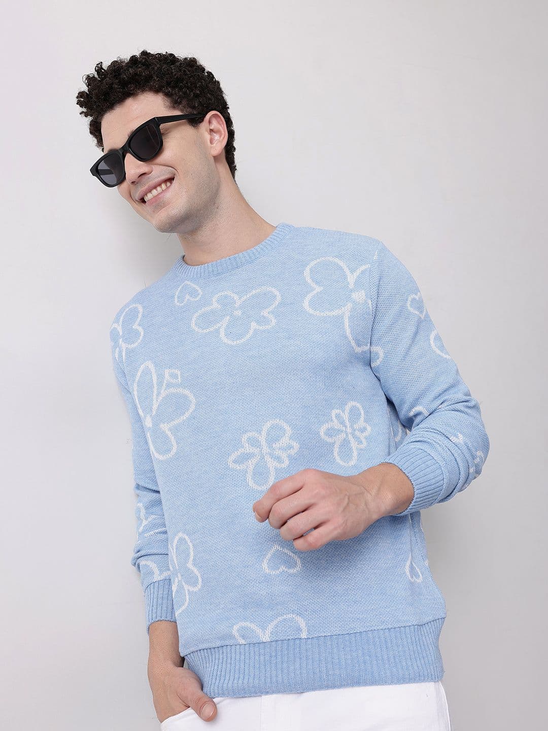 Mast & Harbour Round Neck Floral Pullover - view 1
