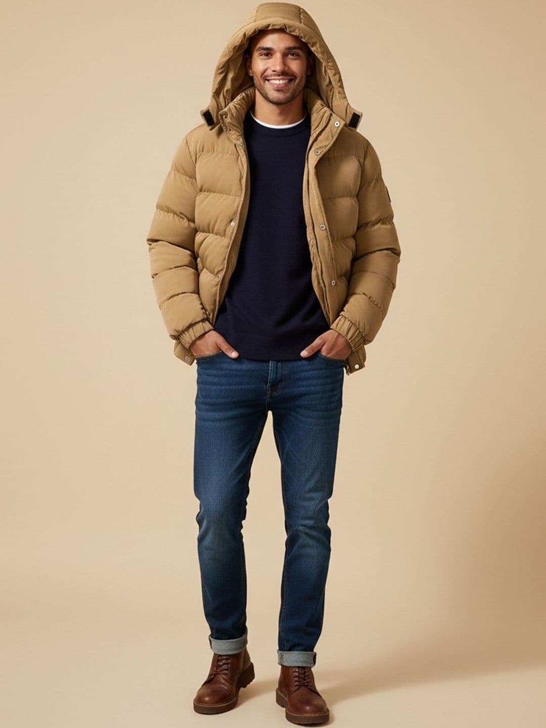 Mast & Harbour Hooded Camouflage Puffer Jacket - view 1