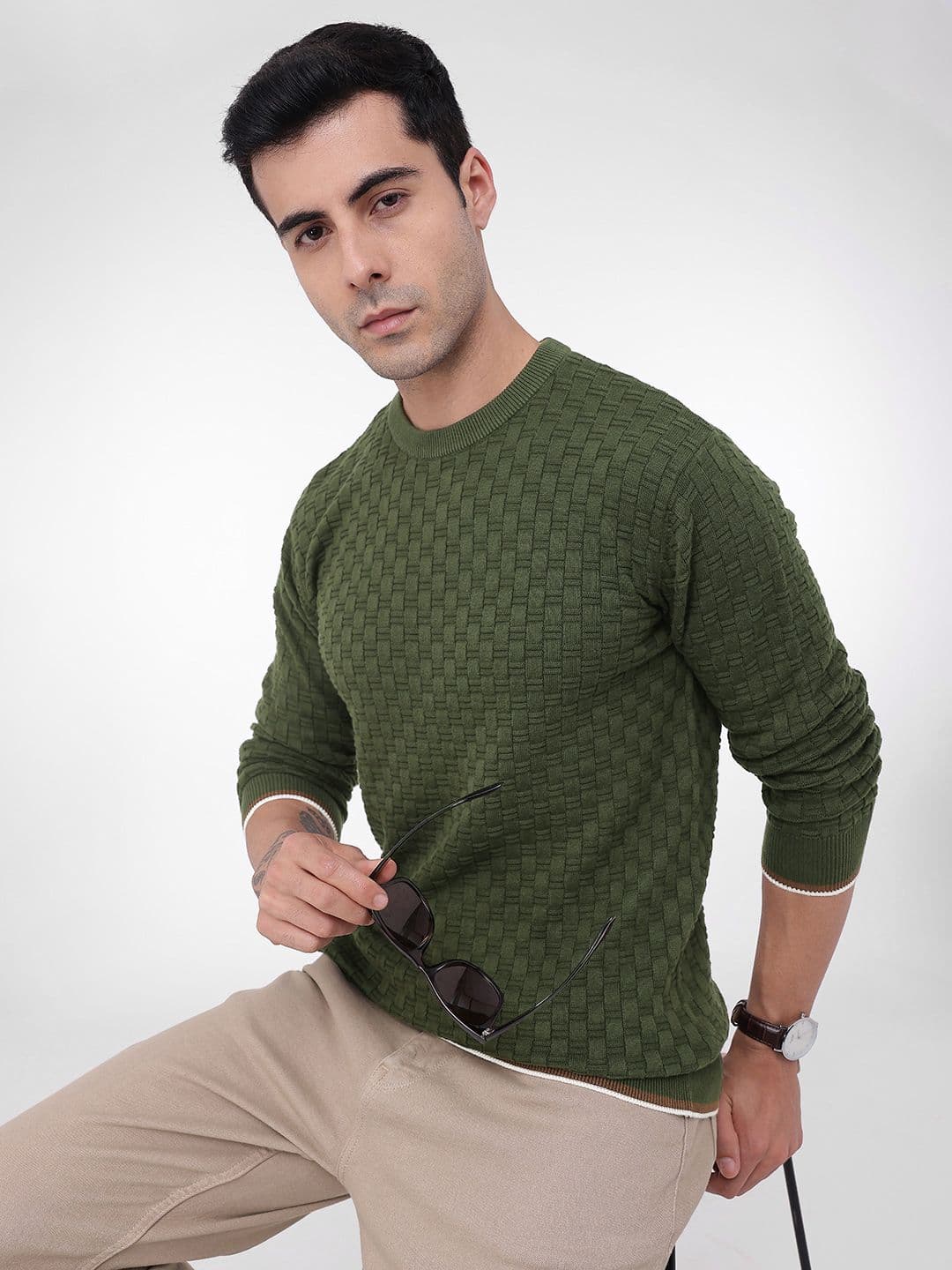 French Connection French Self Design Knitted Pullover Sweatshirt - view 1