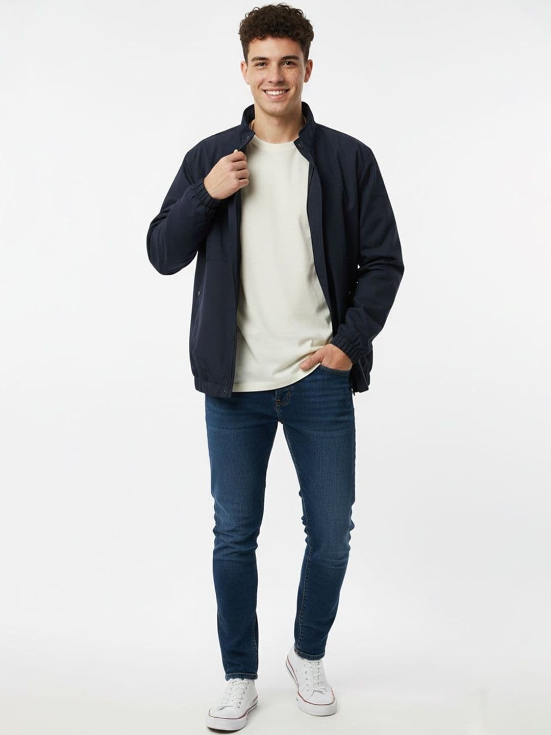 Greylongg Long Sleeves Mandarin Collar Lightweight Padded Jacket - view 1