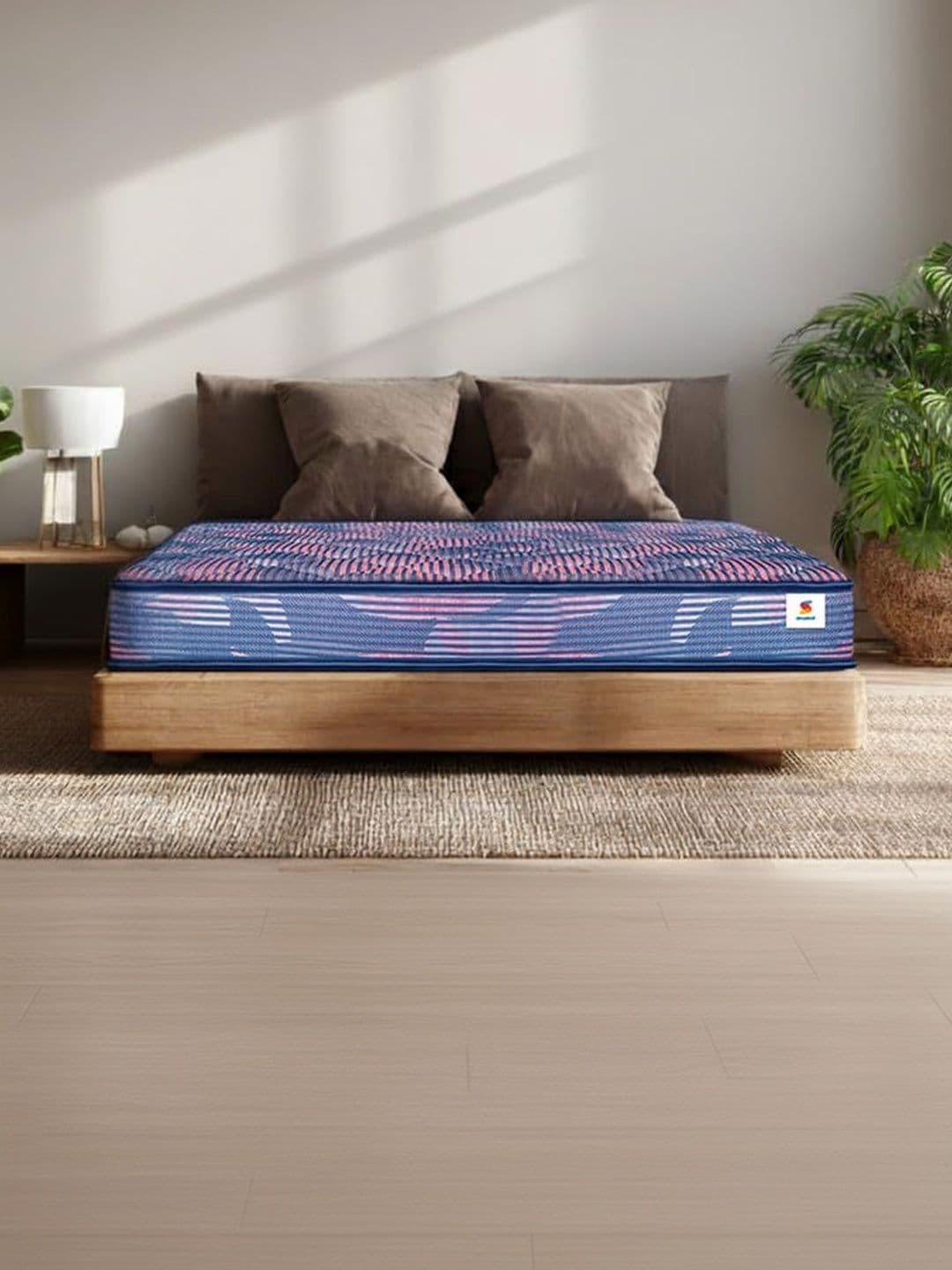 Sleepwell Blue & Pink Quilted Ortho Single Size Mattress - view 1