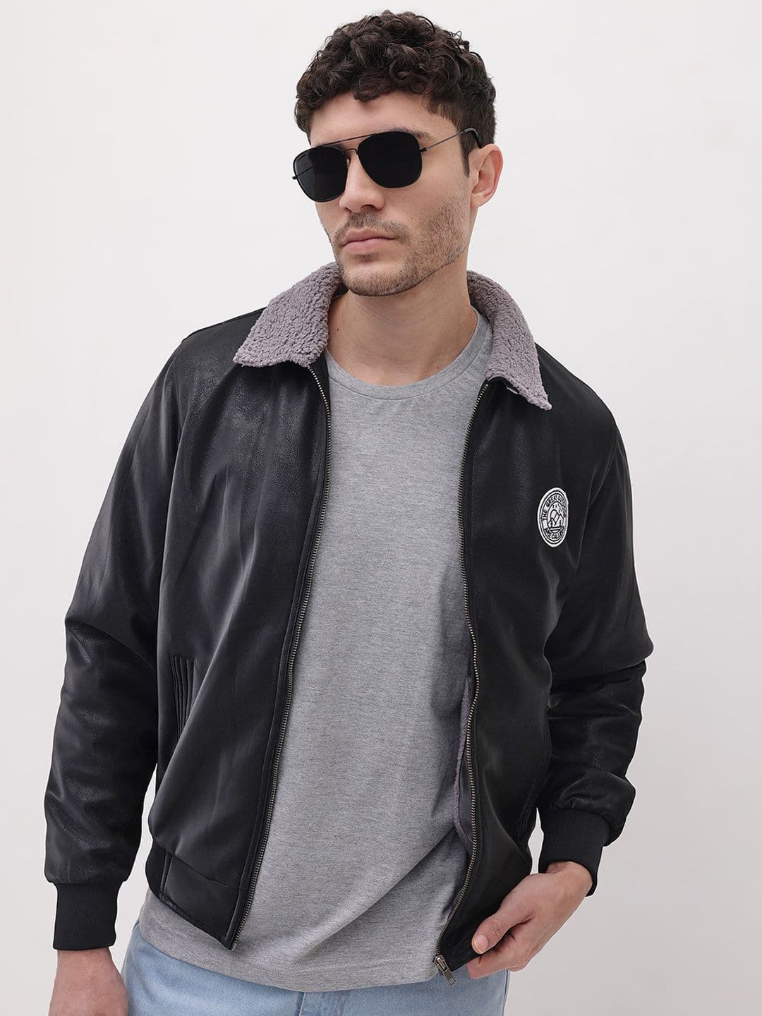 The Roadster Life Co. Faux Fur Trim Bomber Jacket - view 1