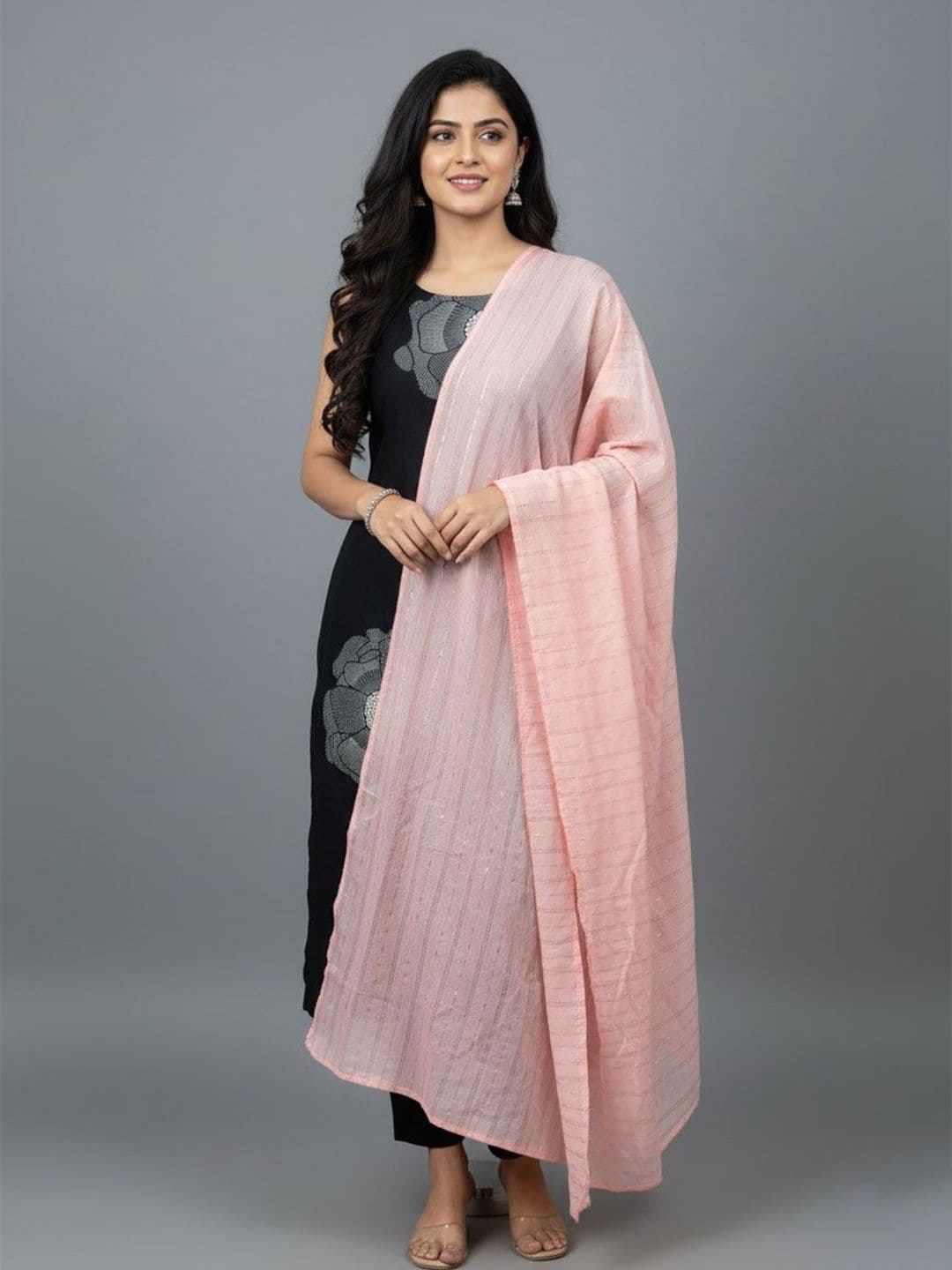Sangria Woven Design Striped Ethnic Dupatta - view 1