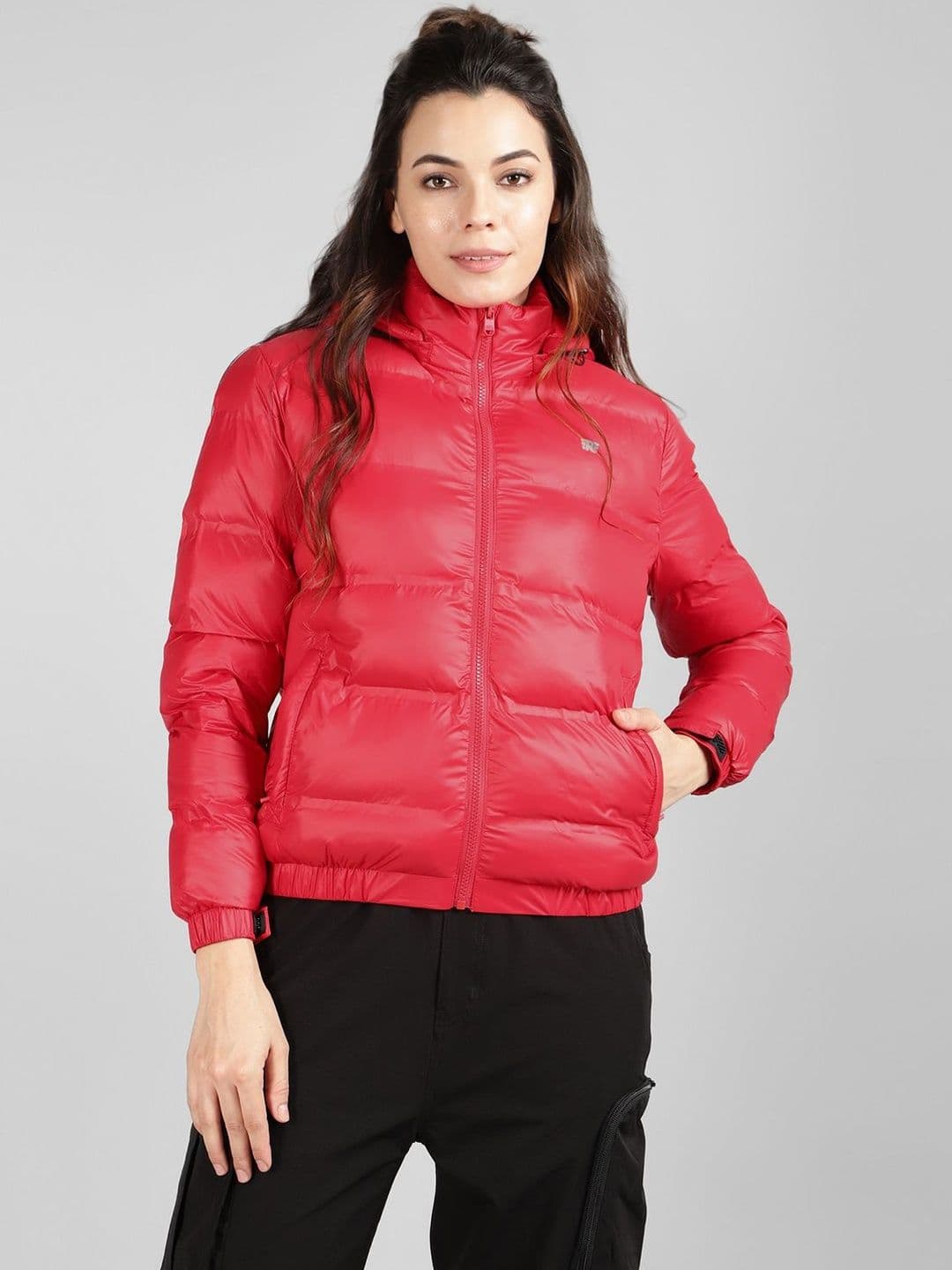 Royal Enfield Striped Mock Collar Long Sleeves Puffer Jacket - view 1