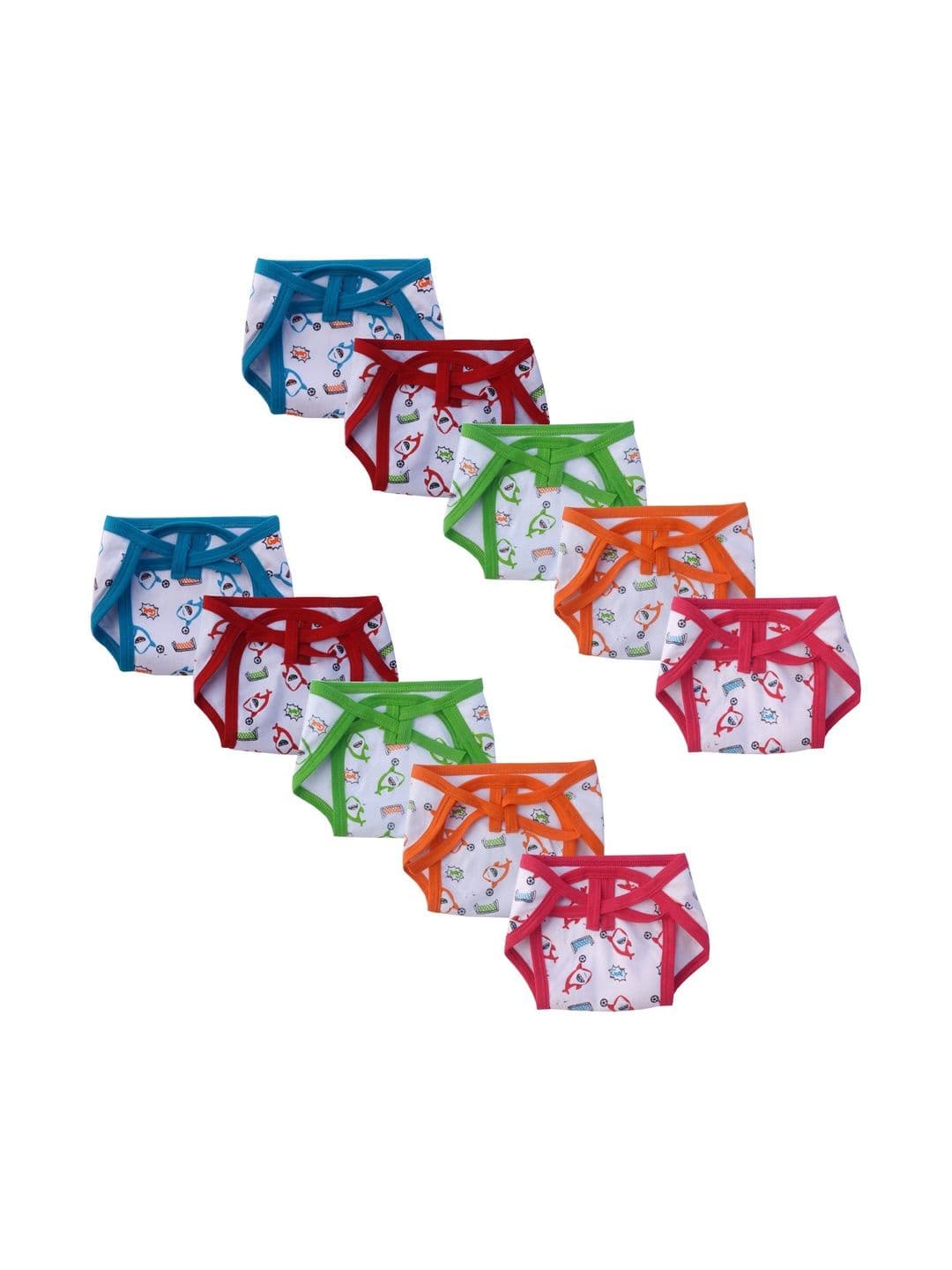 DON CARE Kids Pack Of 10 Printed Reusable Cotton Nappy - view 1