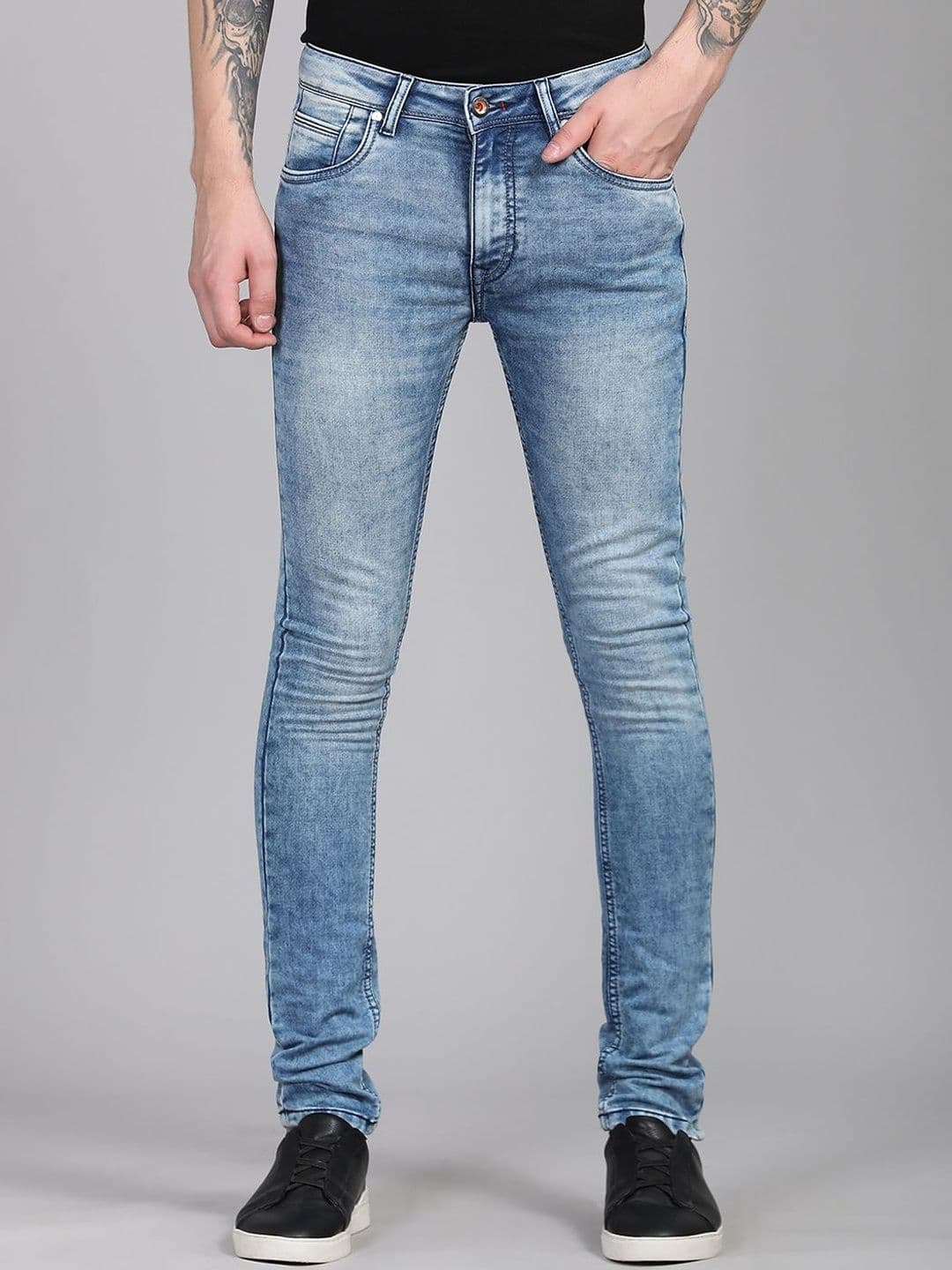 TRIGGER Men Cotton Slim Fit Mid-Rise Light Fade Stretchable Jeans - view 1