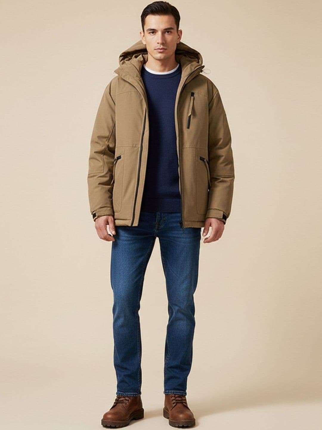 Mast & Harbour Hooded Camouflage Padded Jacket - view 1