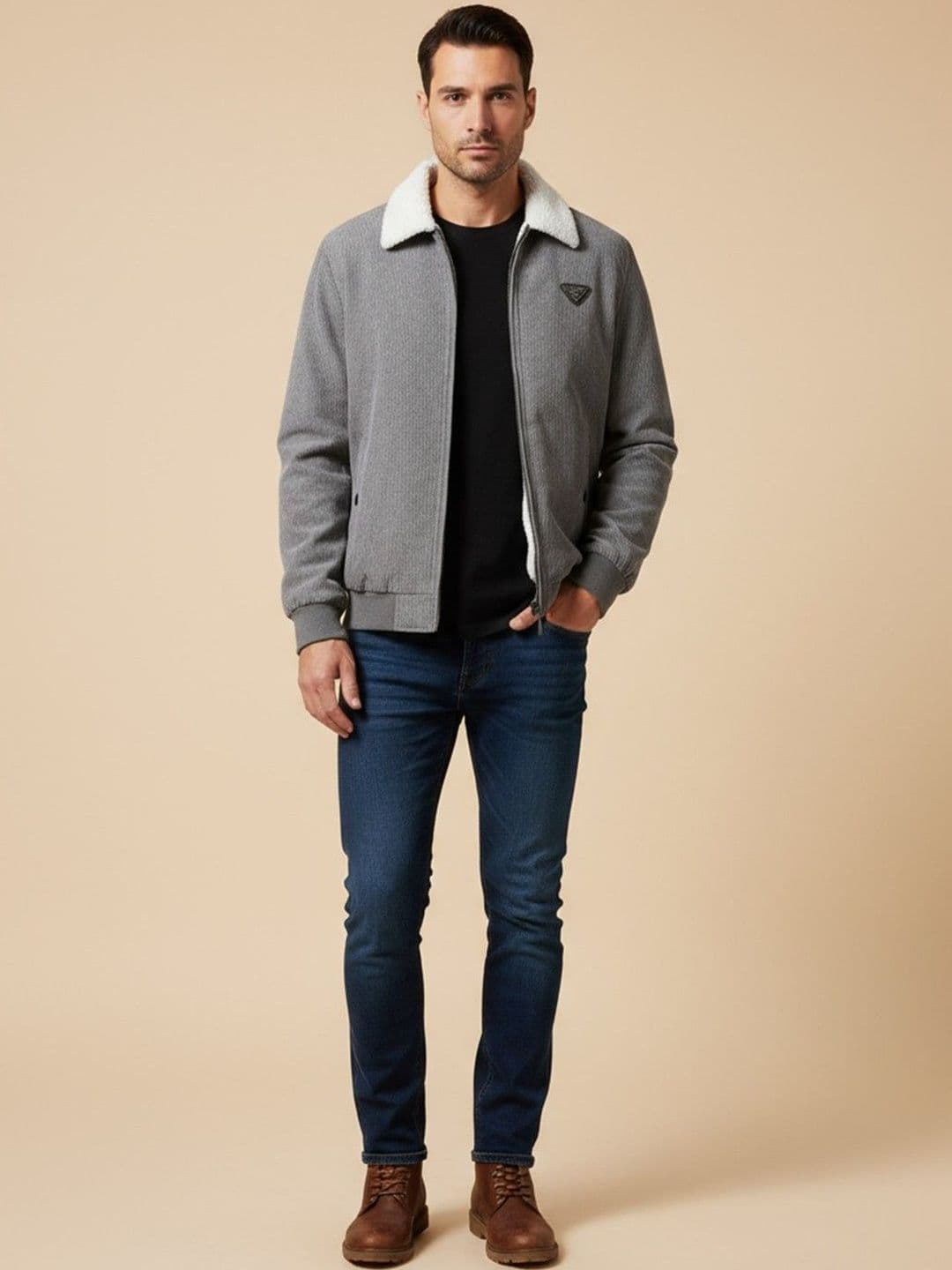 Mast & Harbour Spread Collar Cotton Tailored Jacket - view 1