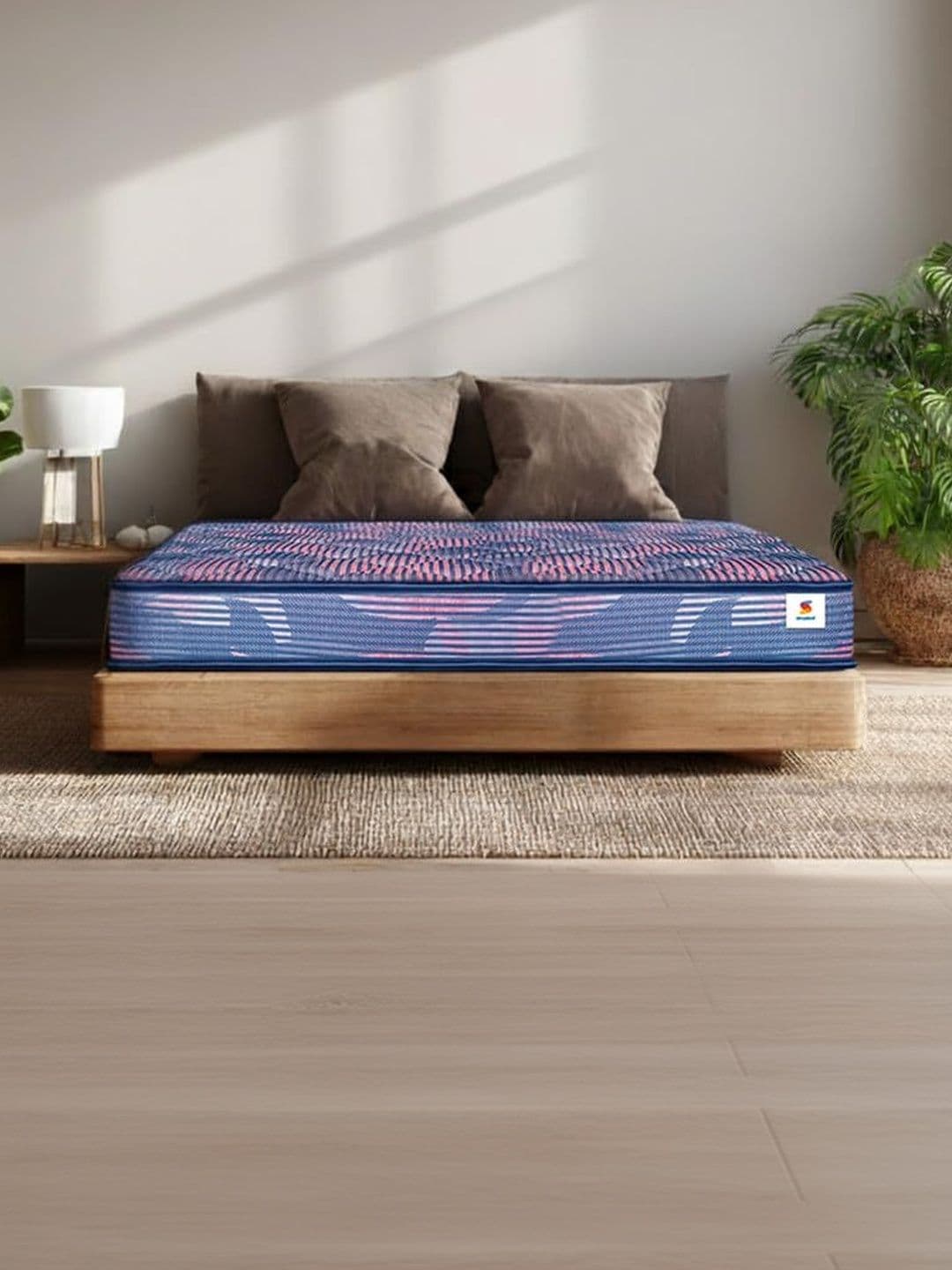 Sleepwell Blue & Pink Quilted Ortho Single Size Mattress - view 1