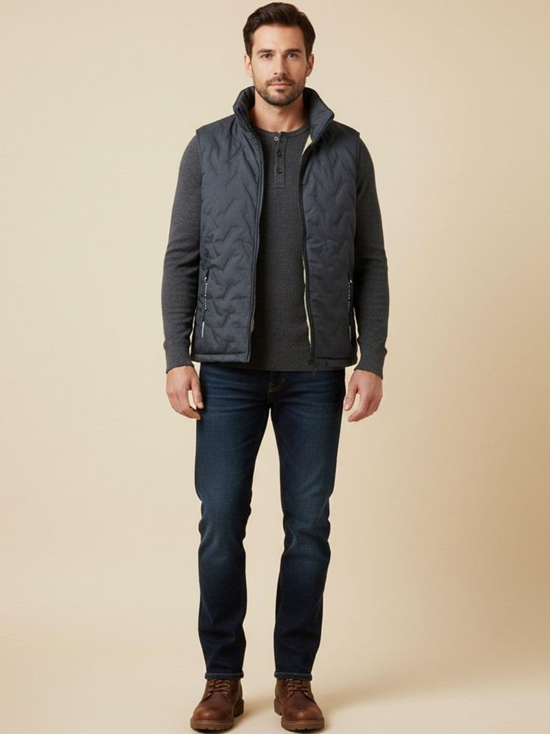 Mast & Harbour Stand Collar Camouflage Padded Jacket - view 1