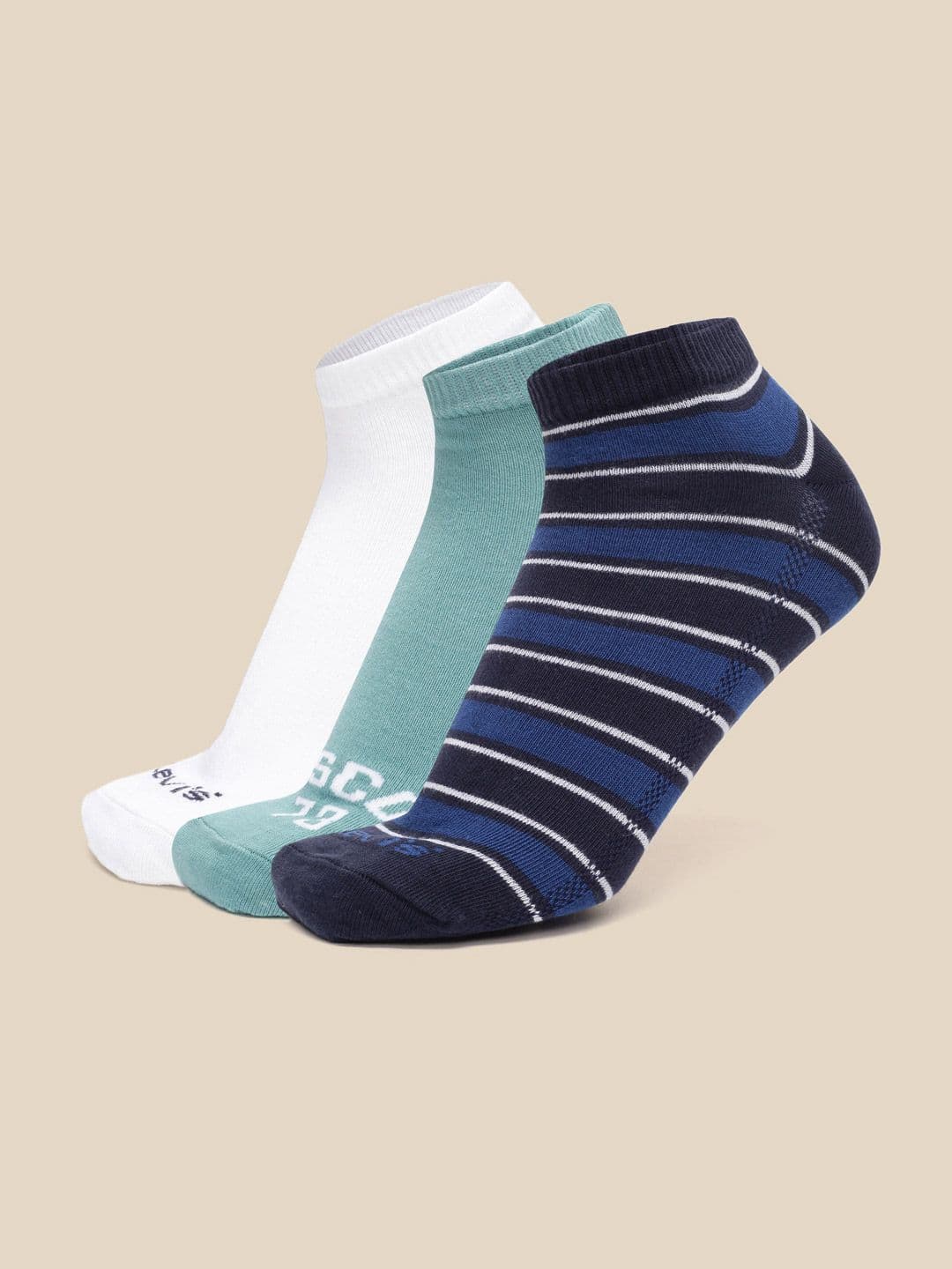 Levis Men LS304 Pack of 3 Cotton Stretch Non Terry Ankle Low Cut Socks - view 1
