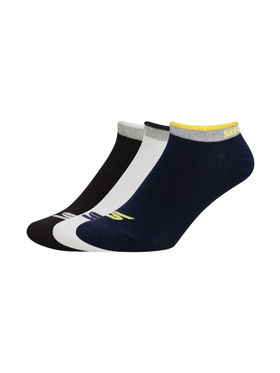 Skechers Men Pack Of 3 Printed Cotton Ankle Length Socks - view 1