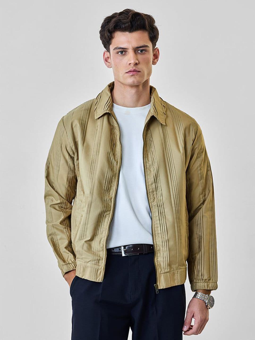 Snitch Men Spread Collar Striped Bomber Jacket - view 1