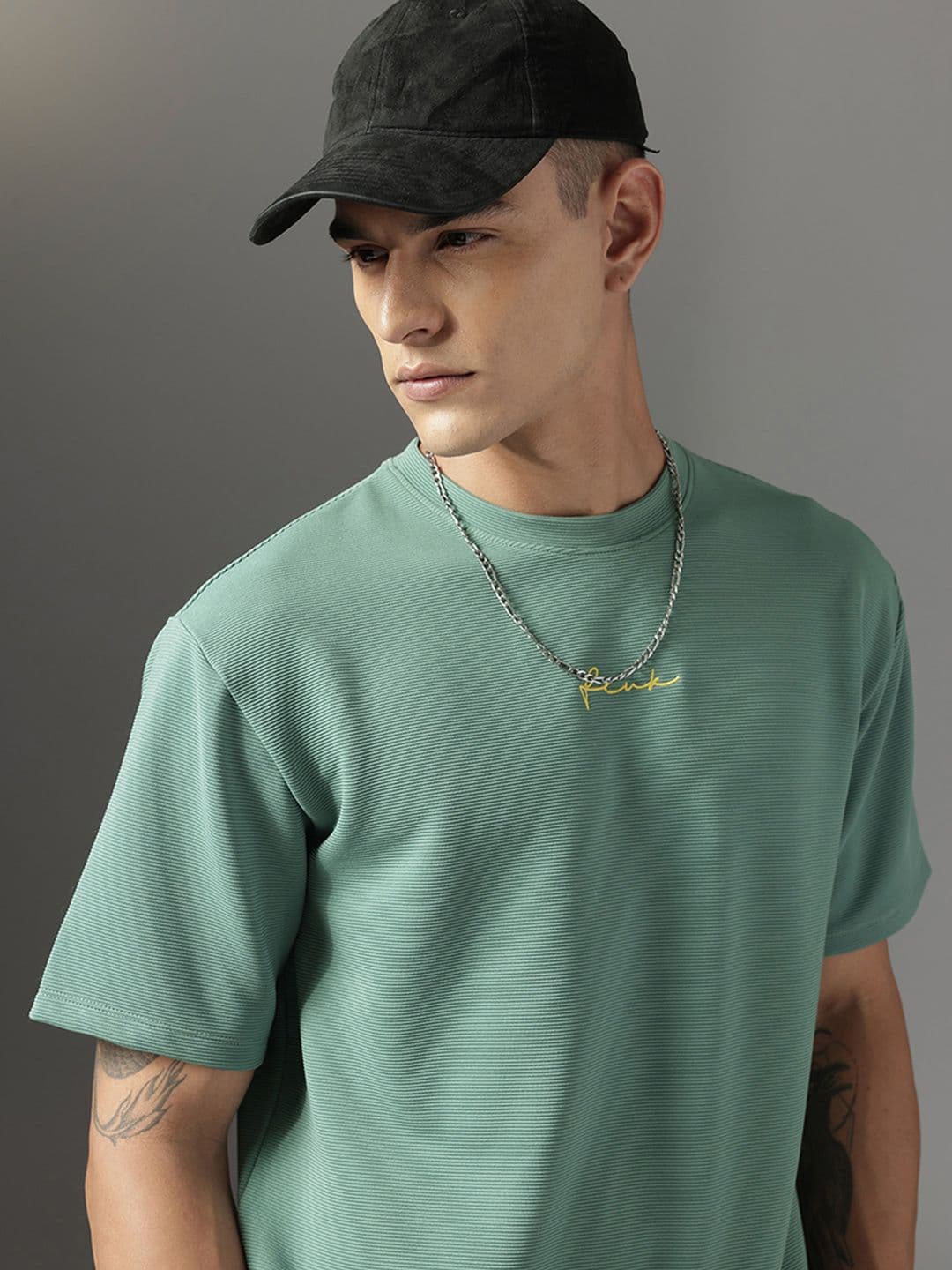 FCUK Self-Design Raglan Sleeves Relaxed Fit T-shirt - view 1