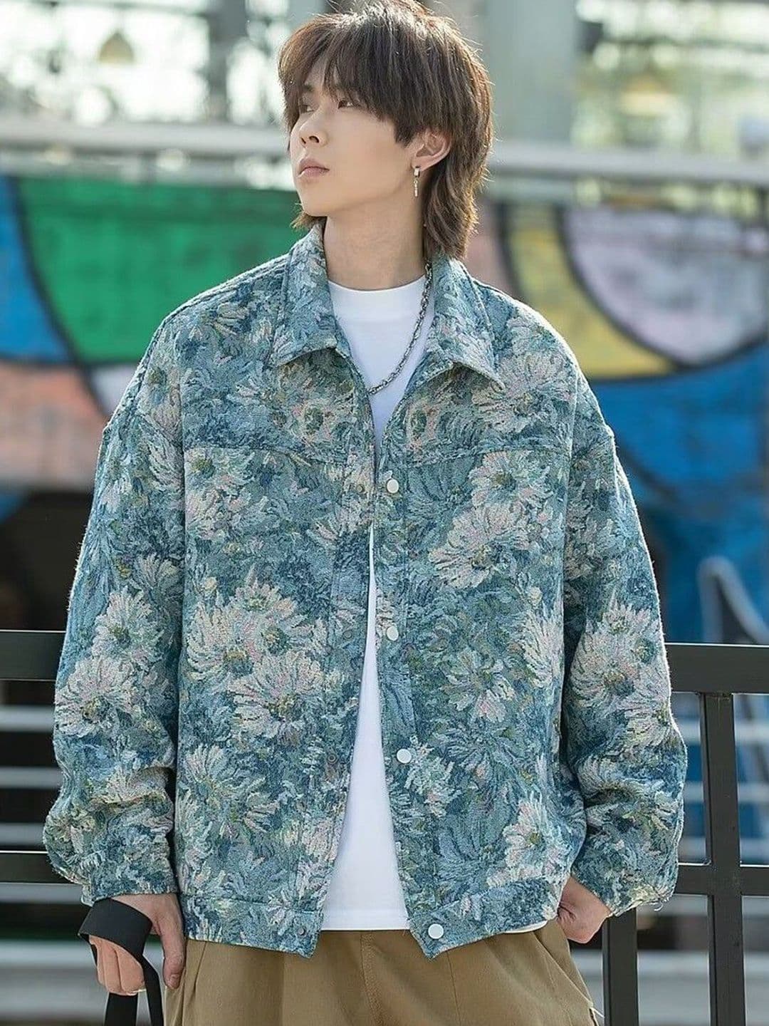HERE&NOW Men Floral Spread Collar Tailored Jacket - view 1