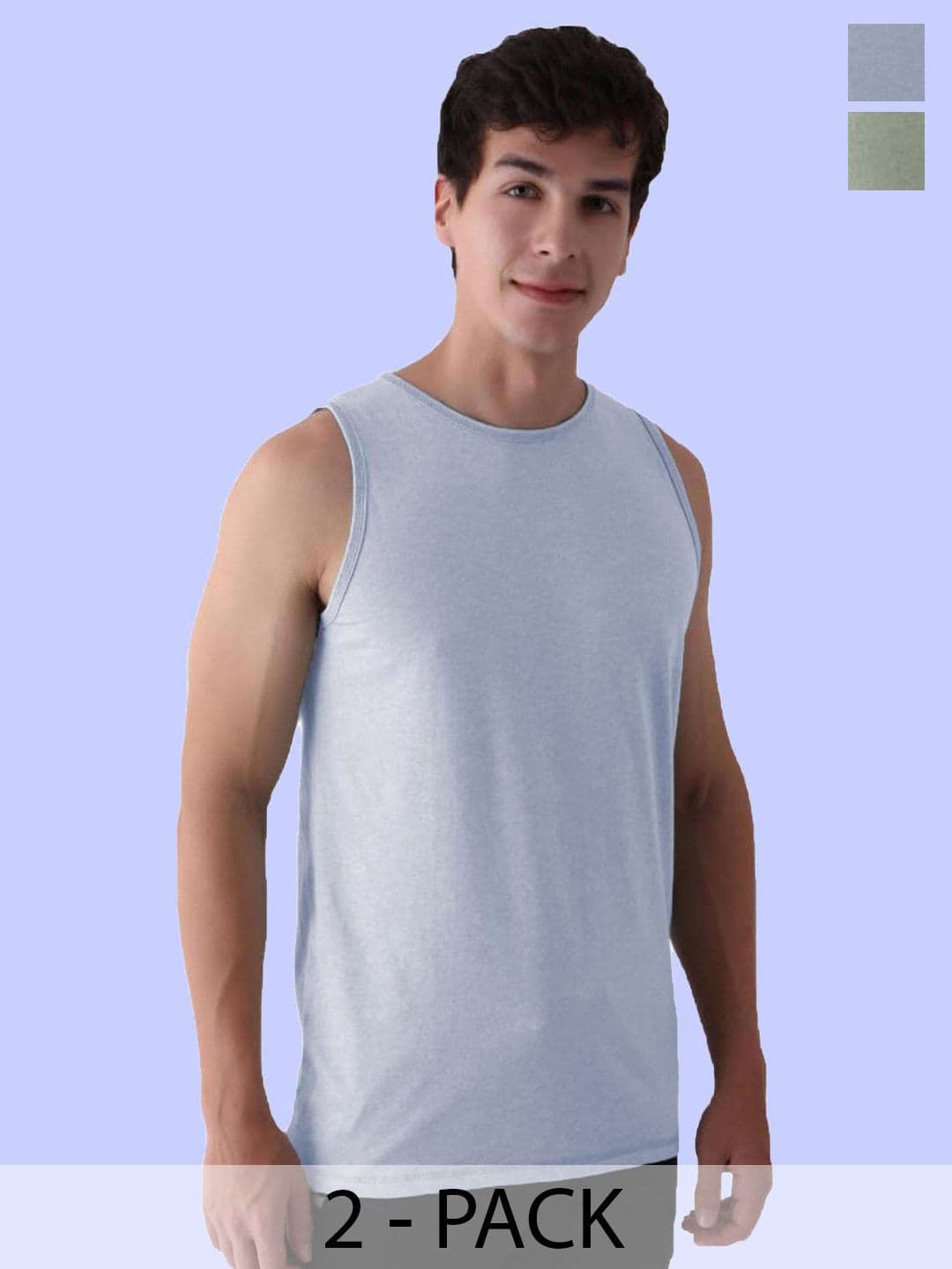 T.T. Men Pack Of 2 Round Neck Sleeveless Cotton Gym Innerwear Vests - view 1