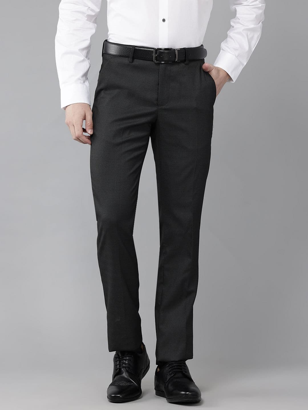 Arrow Men Checked Slim Fit Trousers - view 1