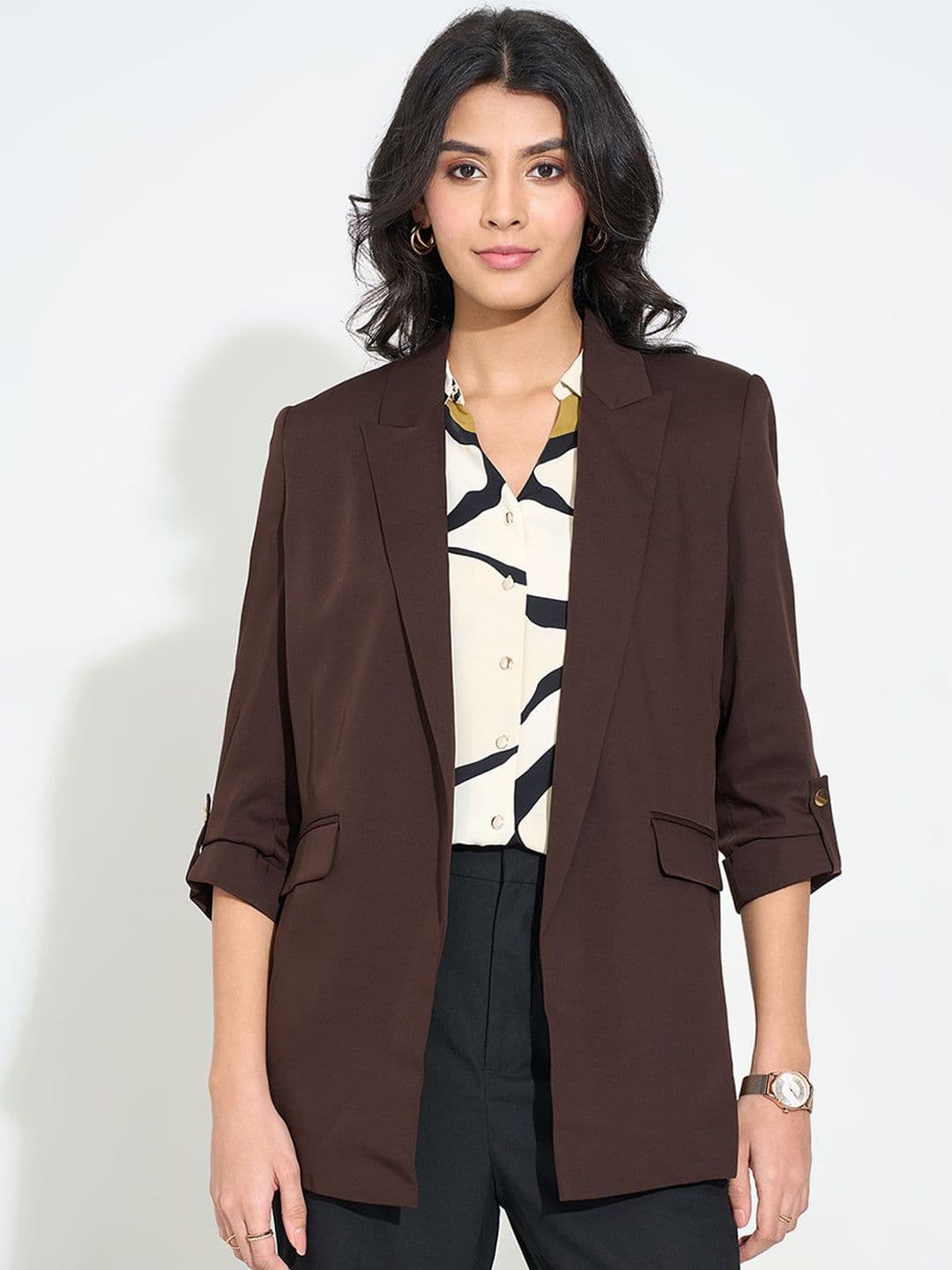 Annabelle by Pantaloons Notch Lapel Collared Double-Breasted Blazers - view 1
