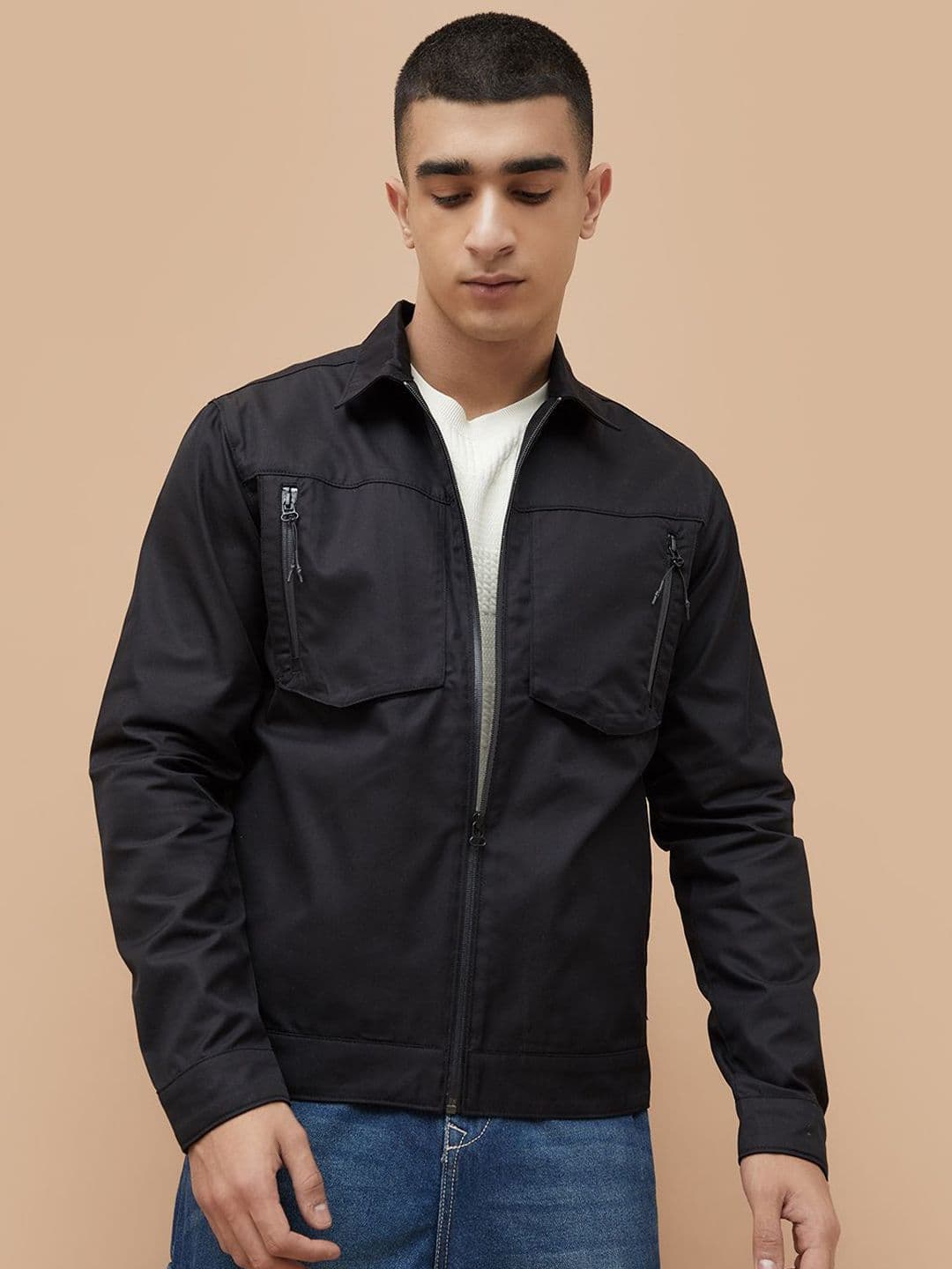 Bossini Men Spread Collar Solid Tailored Jacket - view 1