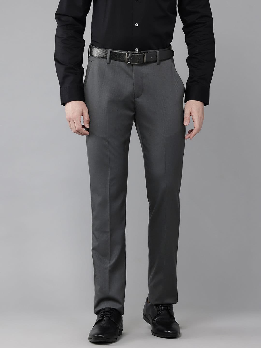 Arrow Men Self Striped Slim Fit Trousers - view 1