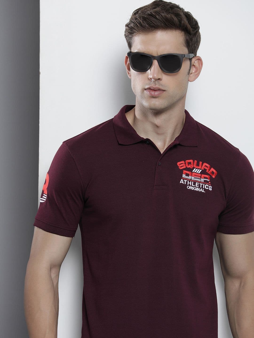The Indian Garage Co Men Polo Collar Applique T-shirt - view 1