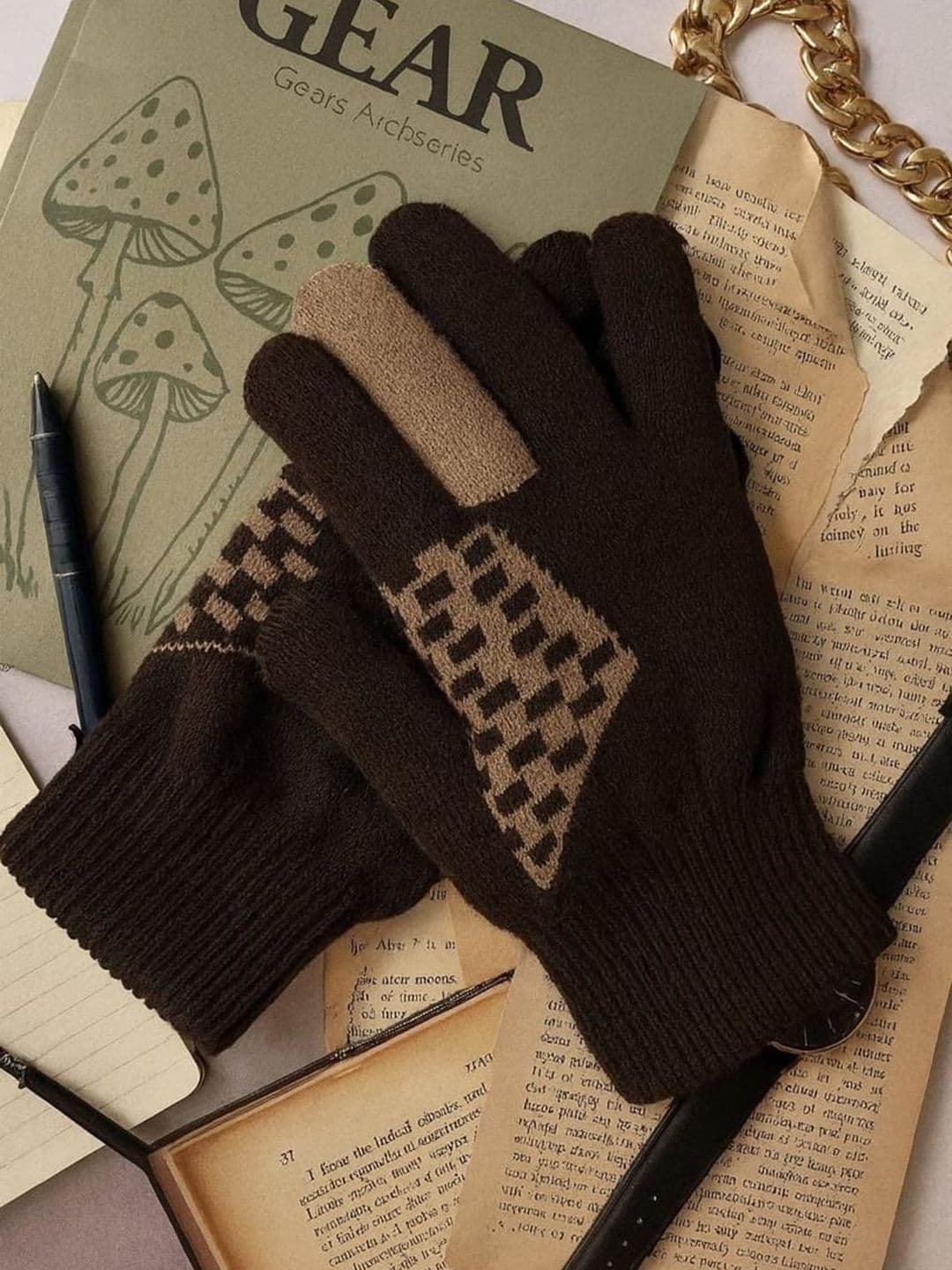 LOOM LEGACY Men Acrylic Winter Gloves - view 1