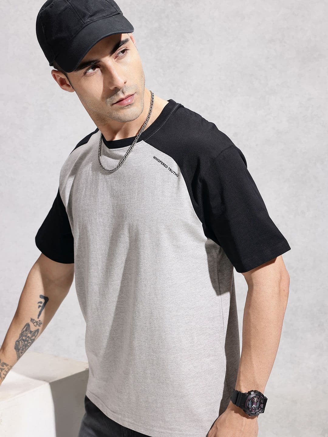 WROGN Colourblocked Raglan Sleeves Relaxed Fit T-shirt - view 1