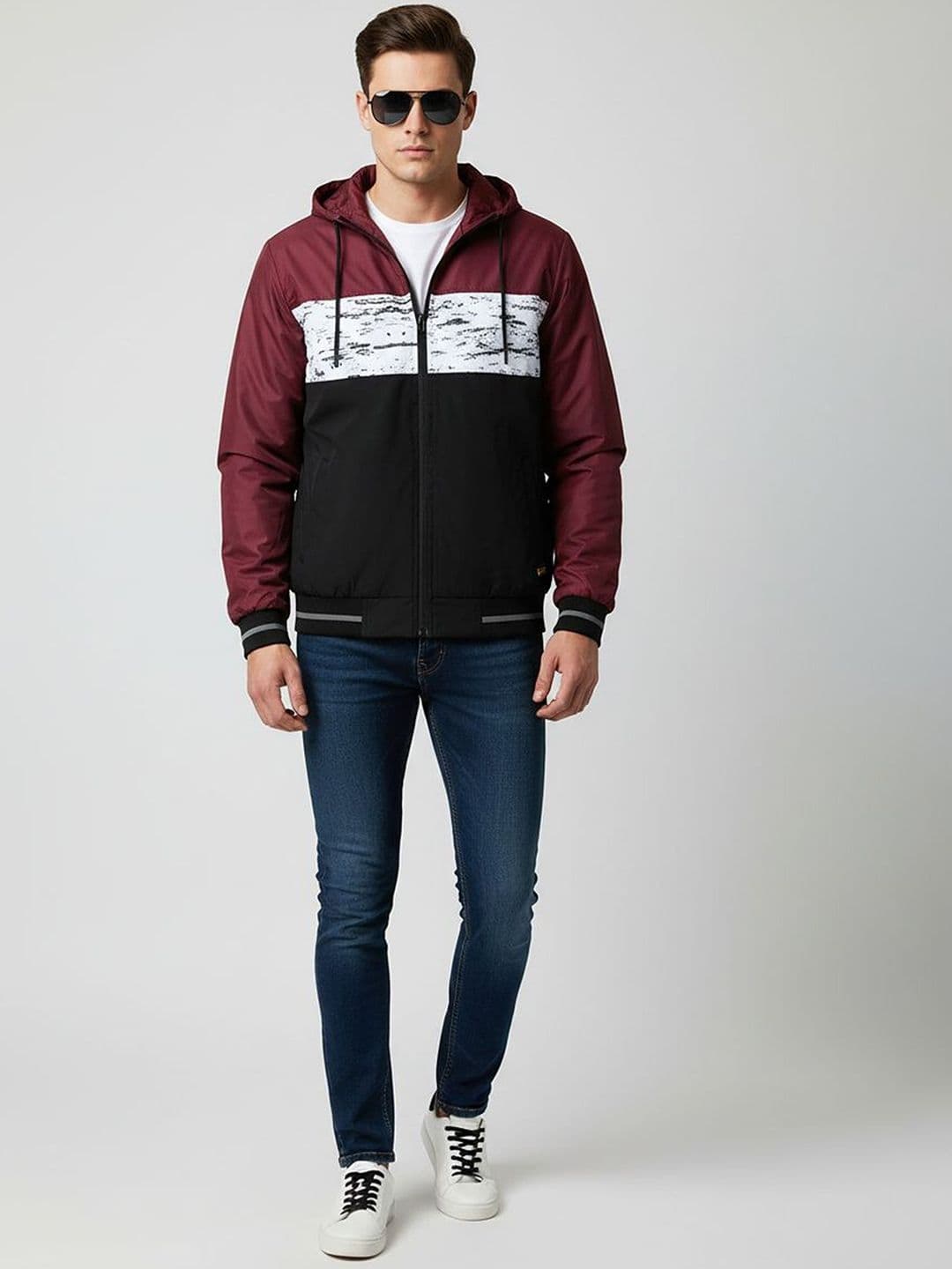 Roadster Colourblocked Hooded Long Sleeves Sporty Jacket - view 1