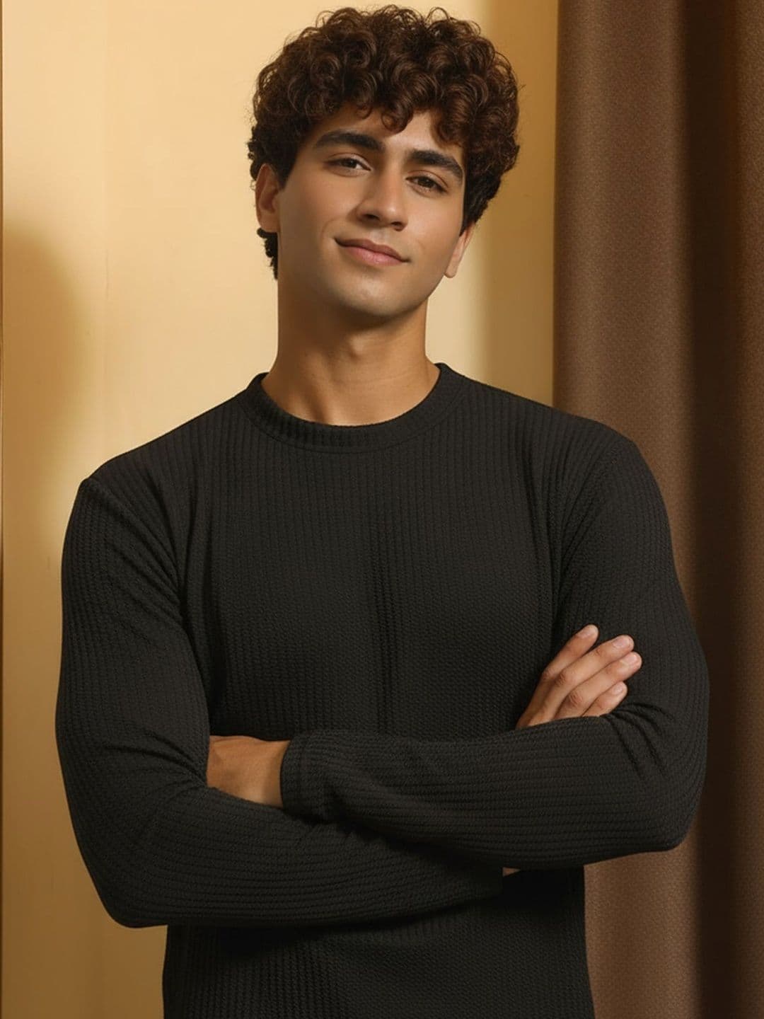 HERE&NOW Round Neck Long Sleeves Regular Fit T-shirt - view 1
