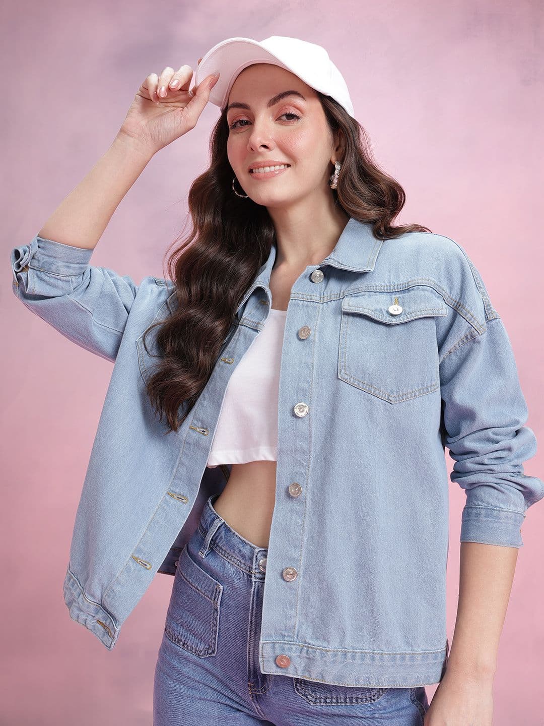 DressBerry Spread Collar Denim Jacket - view 1