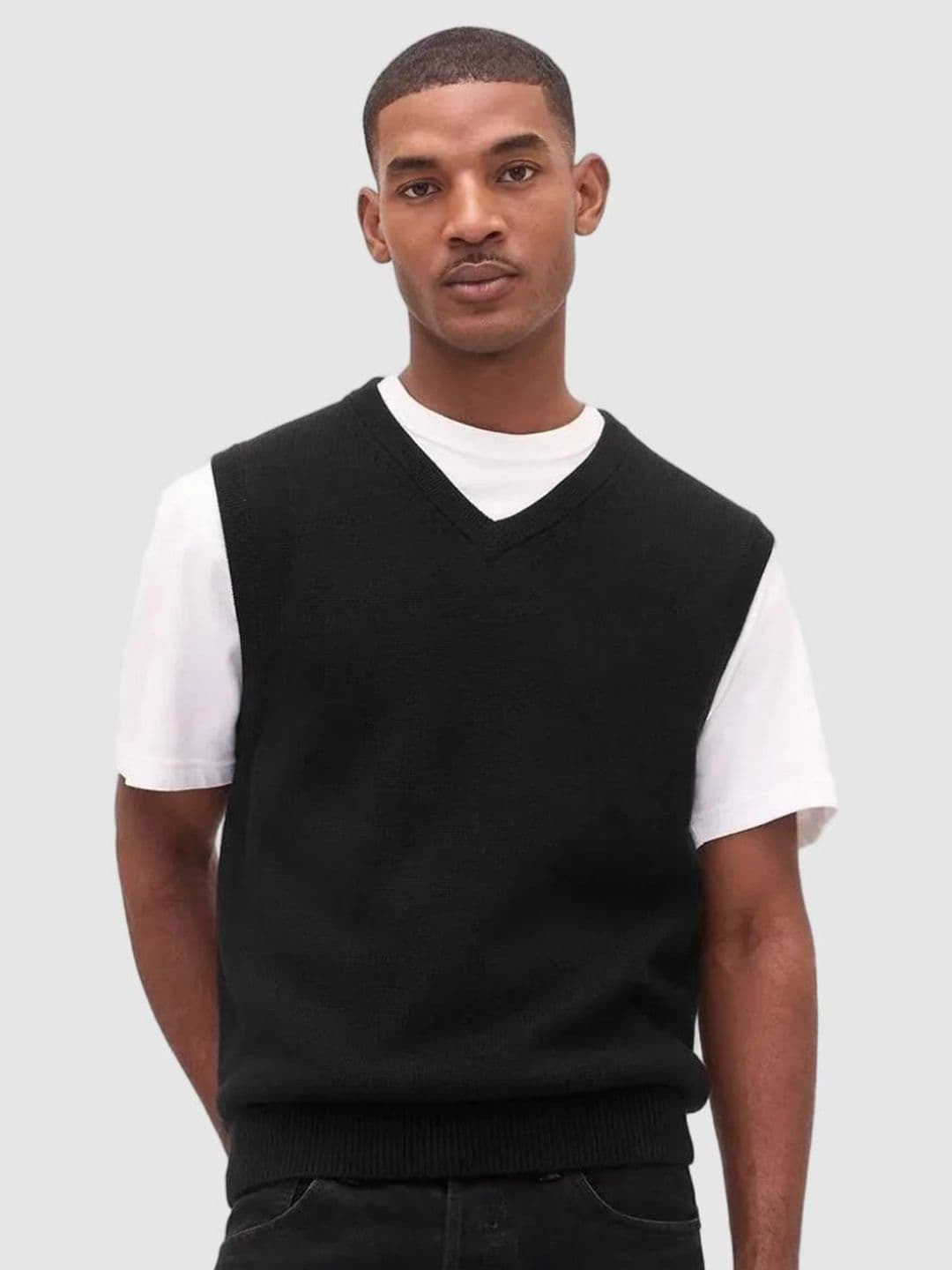 GAP Men V-Neck Sweater Vest - view 1