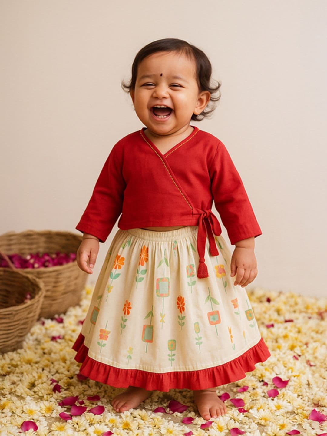 Somersault Infants Girls Ready To Wear Cotton Twirl Wrap Top & Skirt - view 1