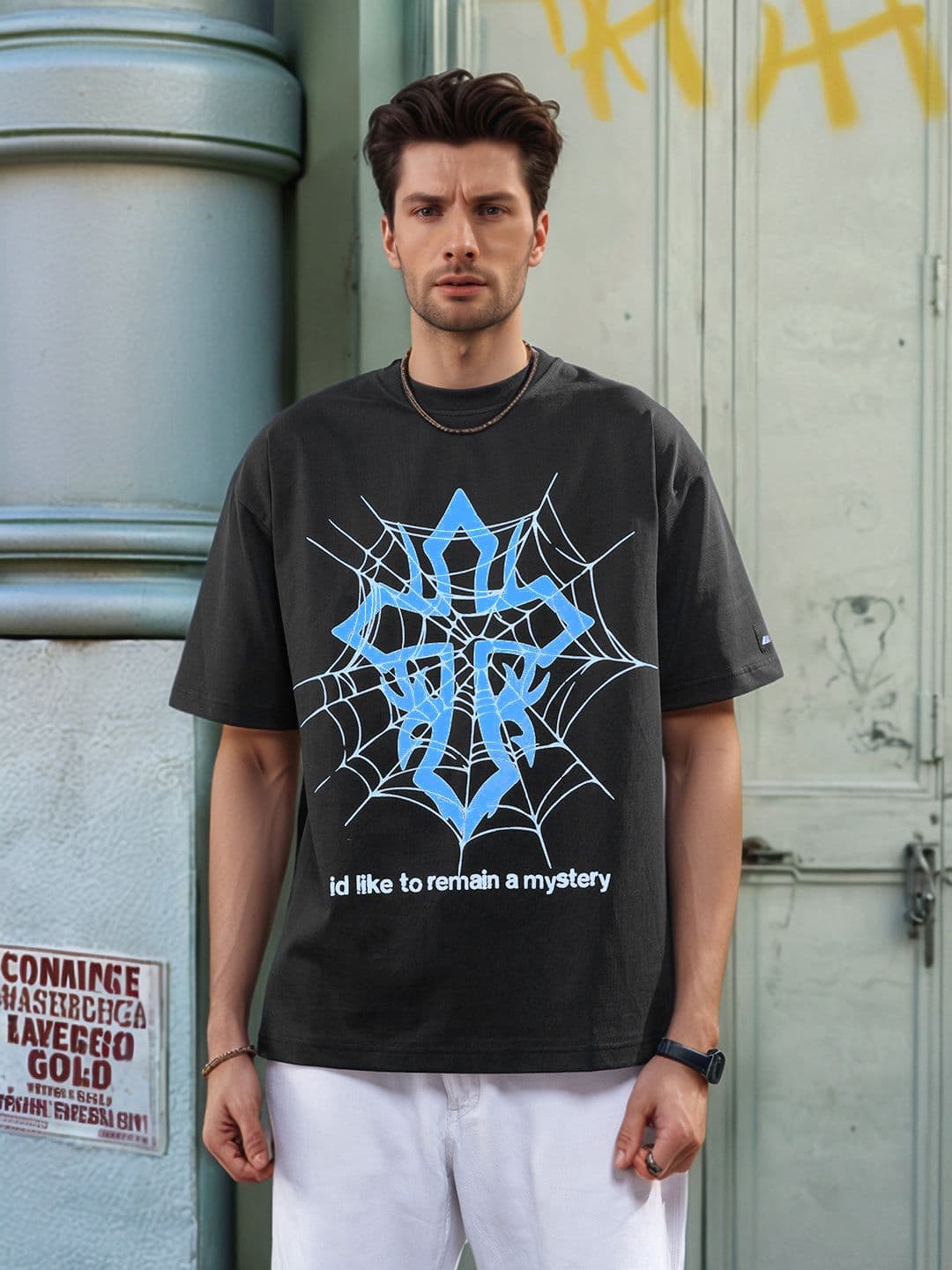 UNRL Pure Cotton Printed Oversized T-shirt - view 1