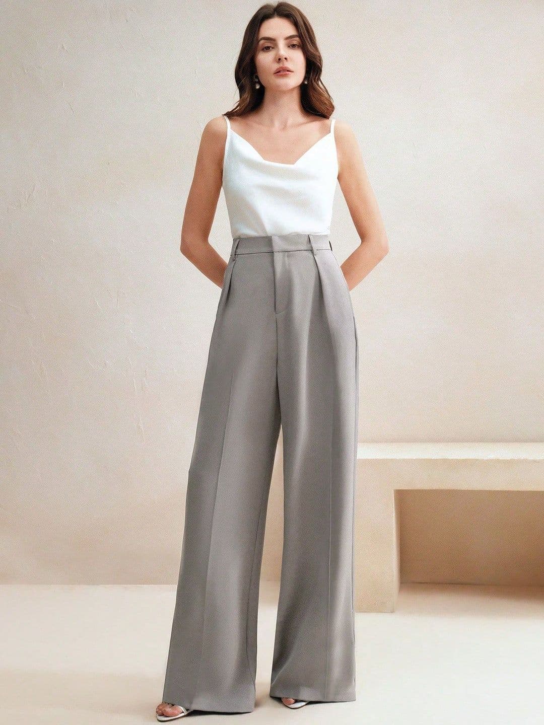 Kotty Women Straight Fit High-Rise Easy Wash Pleated Trousers - view 1