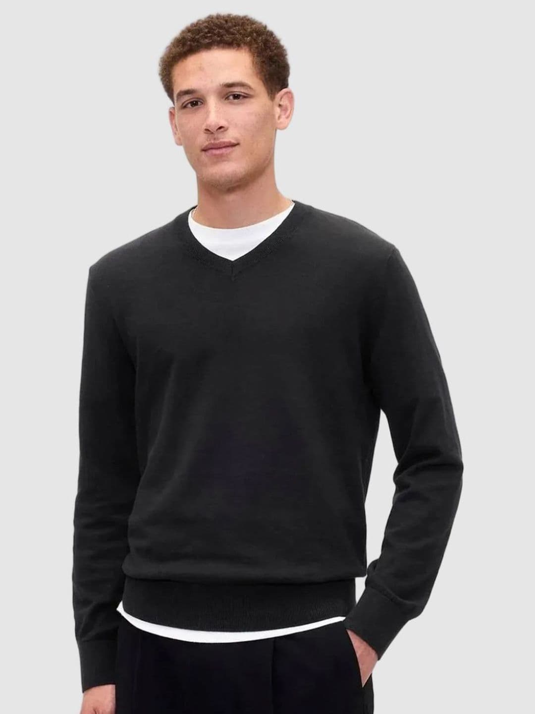 GAP Men Ribbed V-Neck Pullover Sweater - view 1