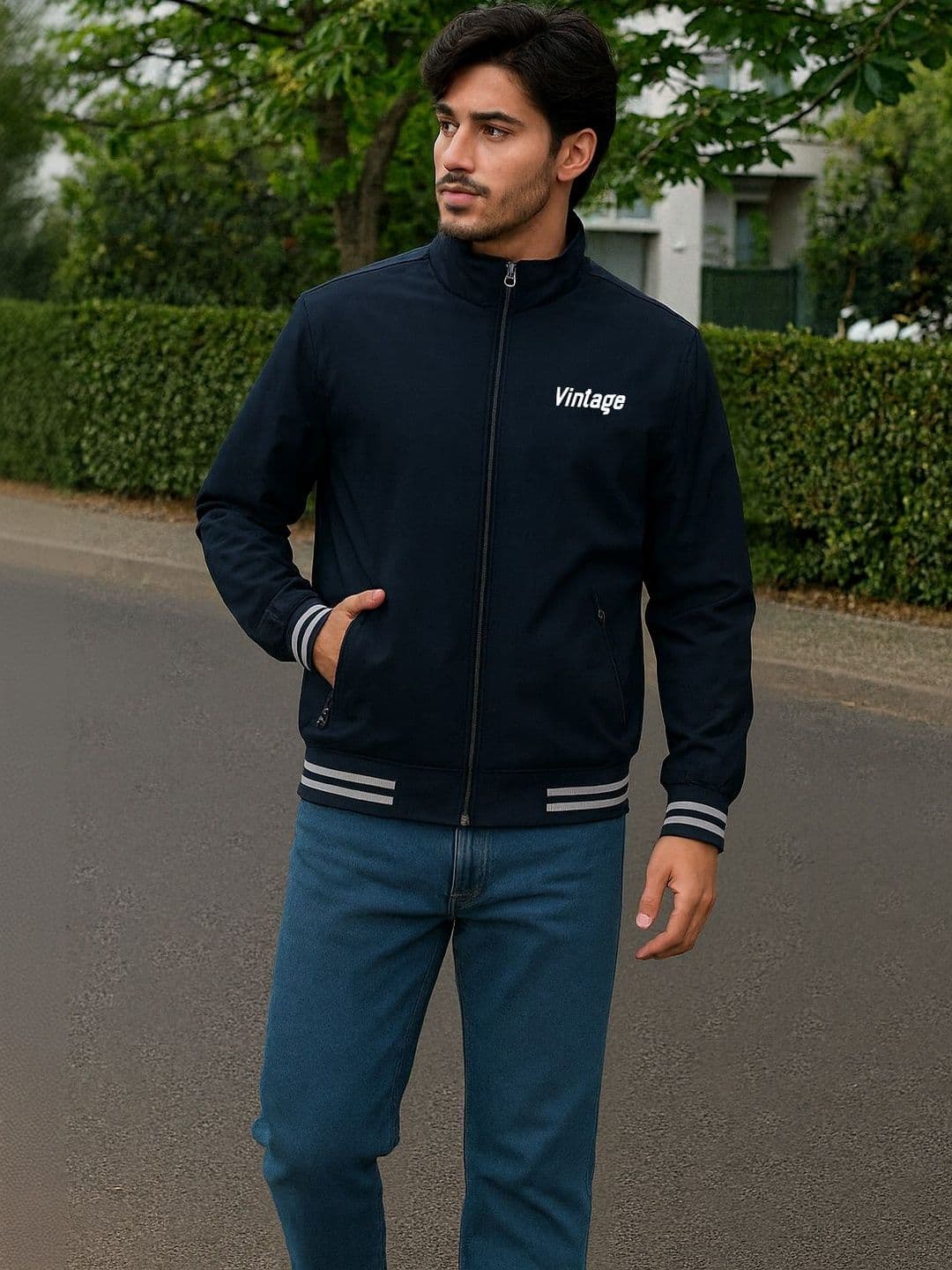 FTX Men Typography Windcheater Bomber Jacket - view 1