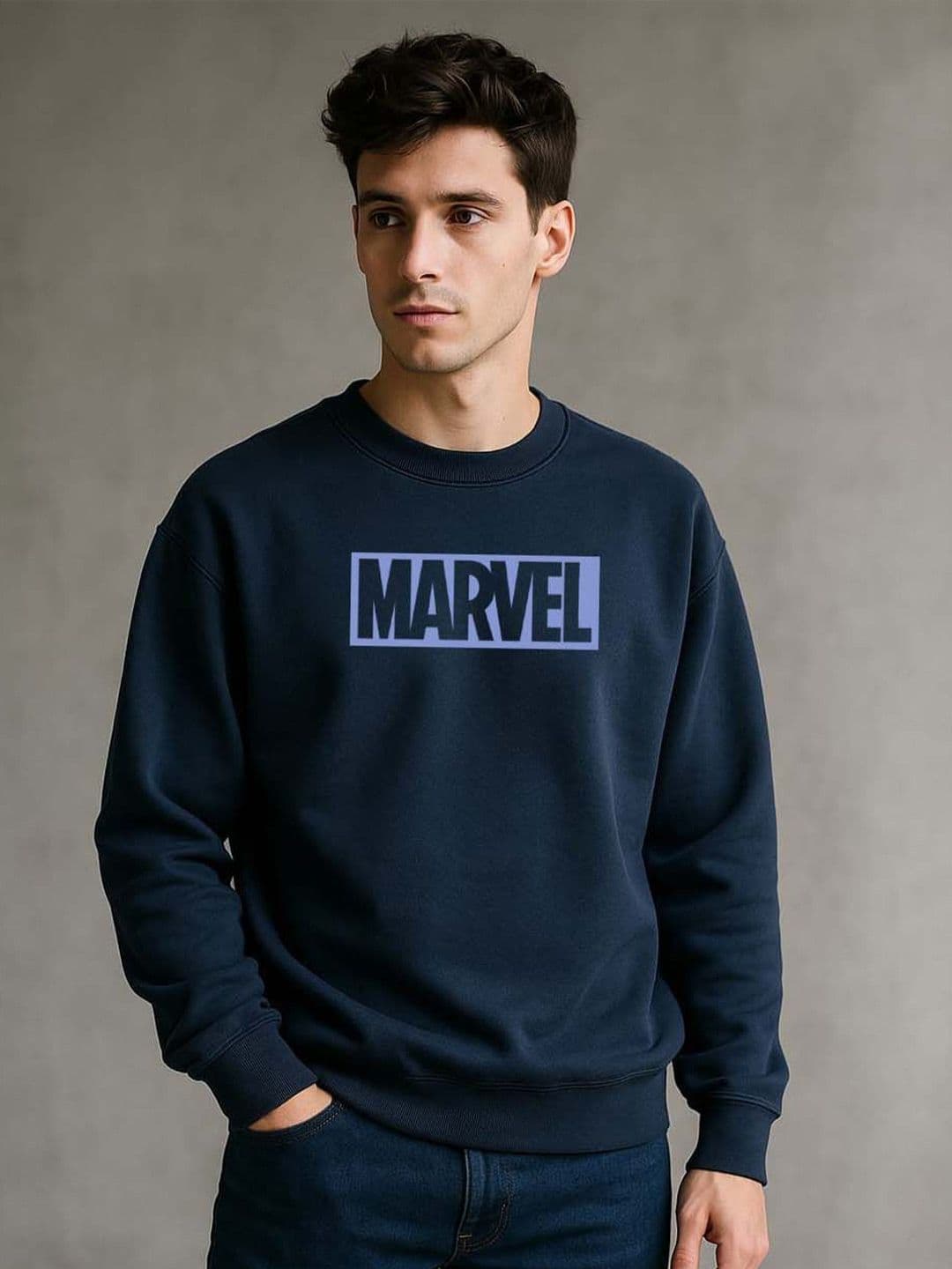 Organic Chics Men Printed Round Neck Pullover Sweatshirt - view 1